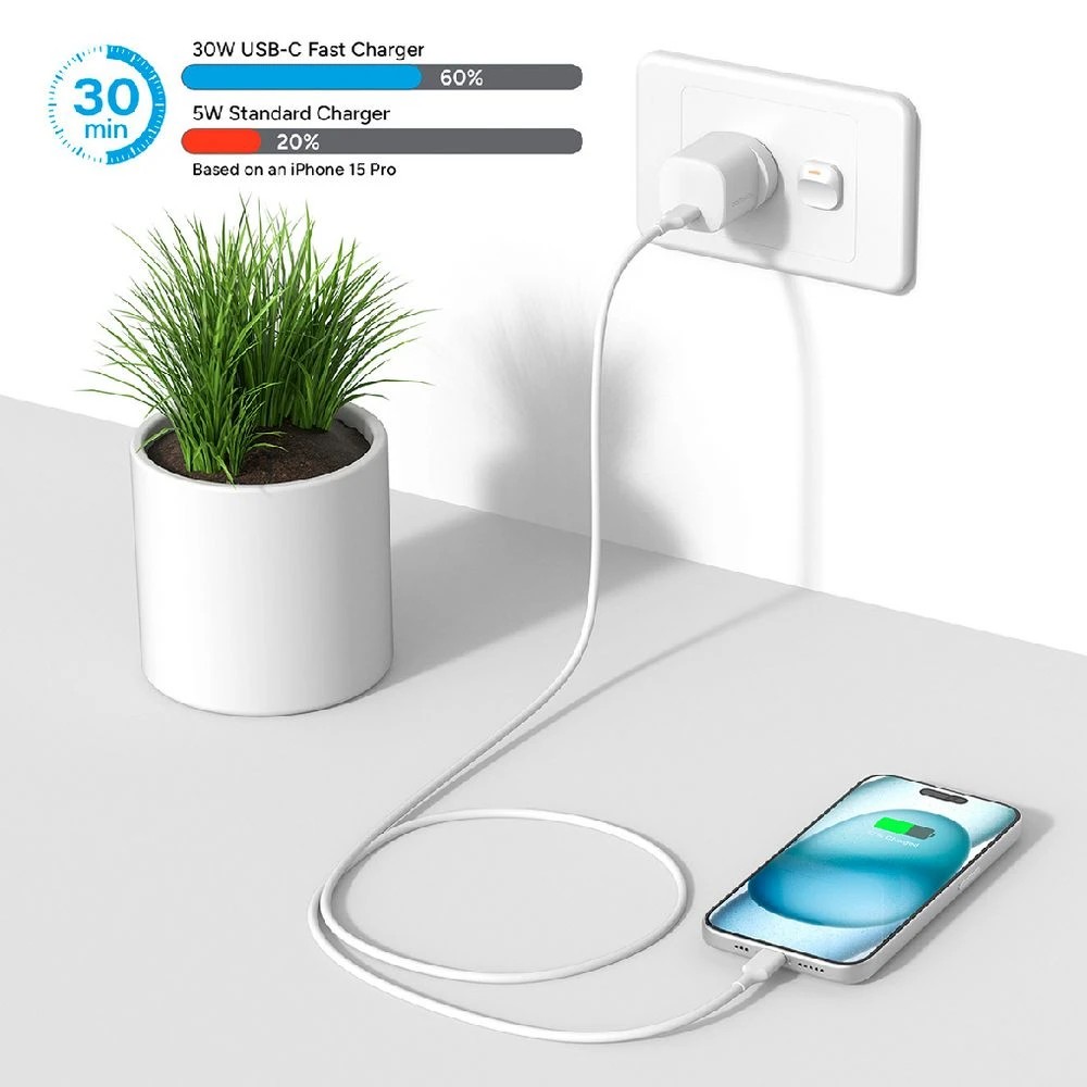 5 Comsol USB-C Wall Charger 30W White, 5 of 6