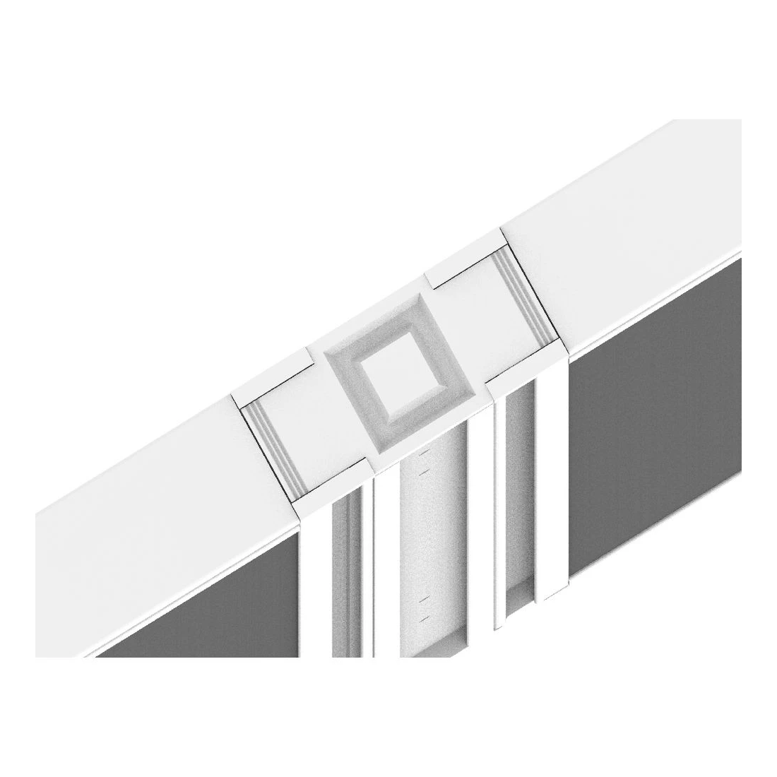 3 Stilford 4 Way Connector for 525mm Partition Screen White, 3 of 5