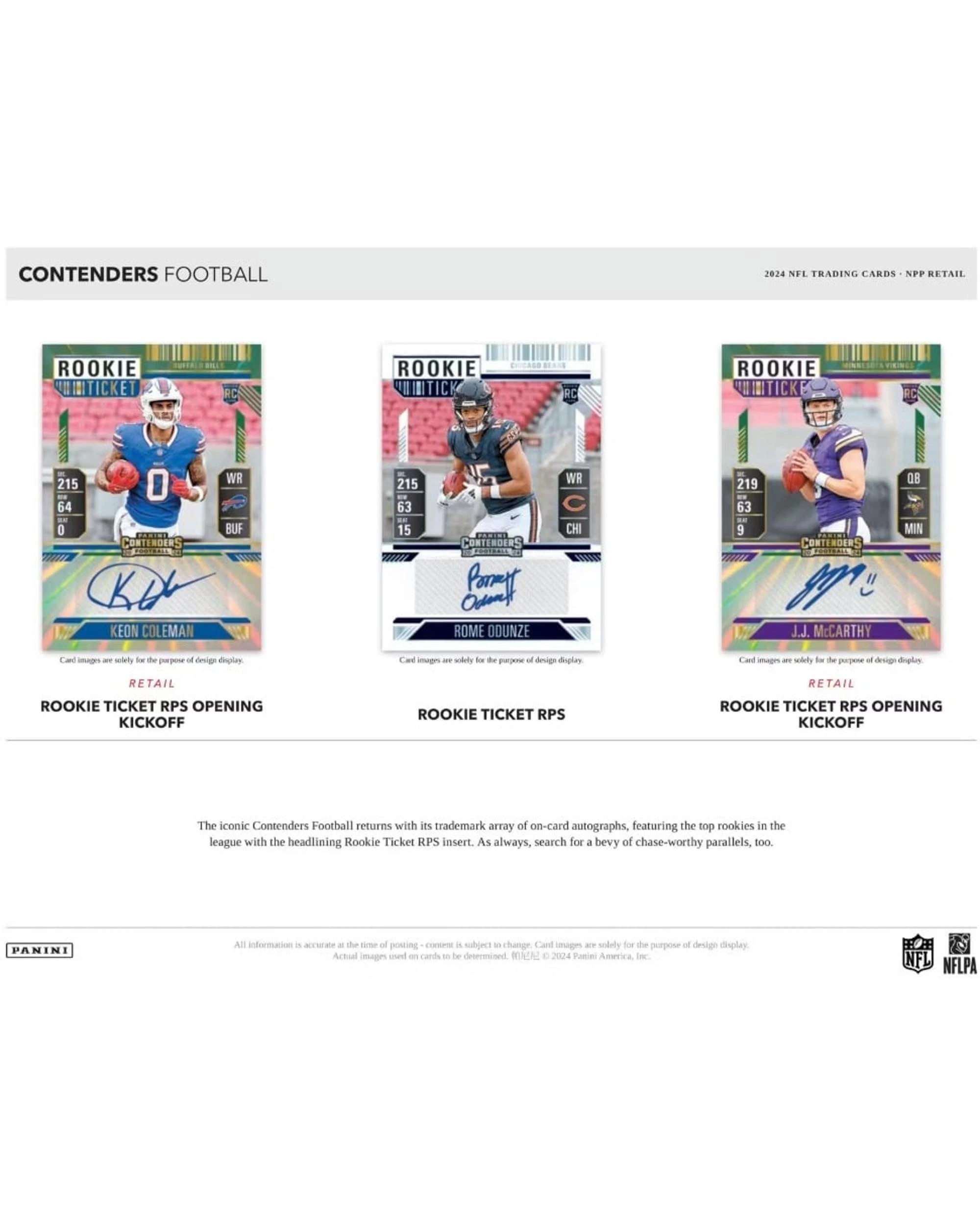 3 Panini 2024 NFL Contenders Football Retail Pack, 3 of 6