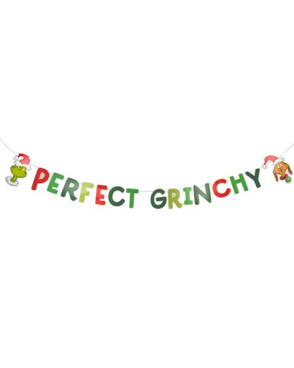 CCDS Dr Seuss The Grinch Perfectly Grinchy Christmas Letter Banner 2.4m - Multi