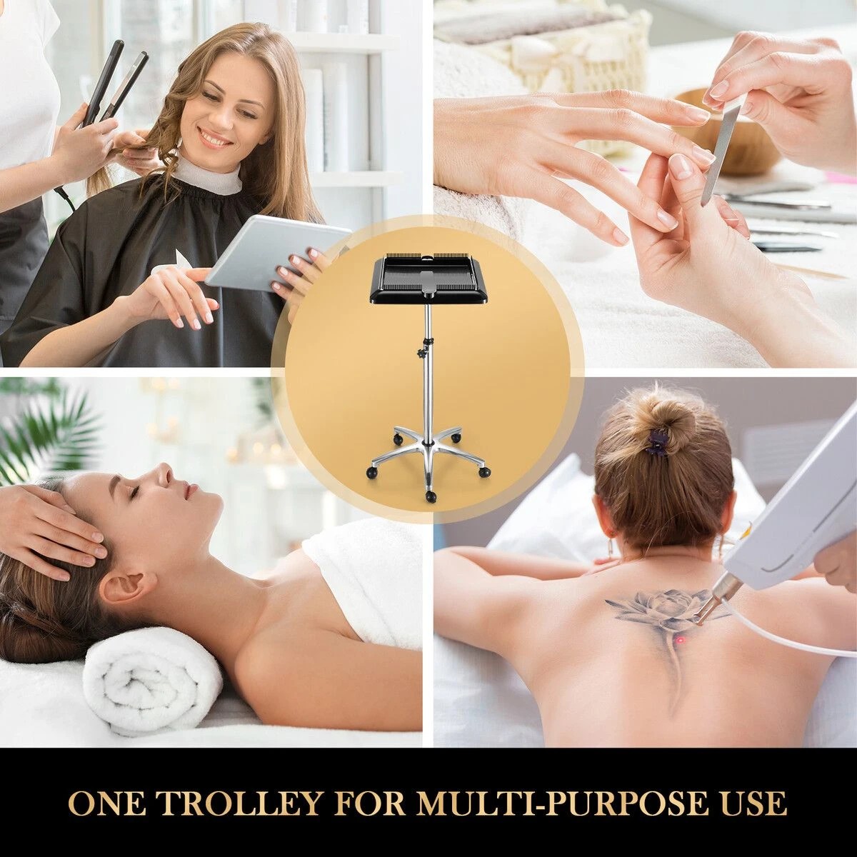2 AUSWAY Hair Salon Trolley Hairdressing Storage Cart, 2 of 2