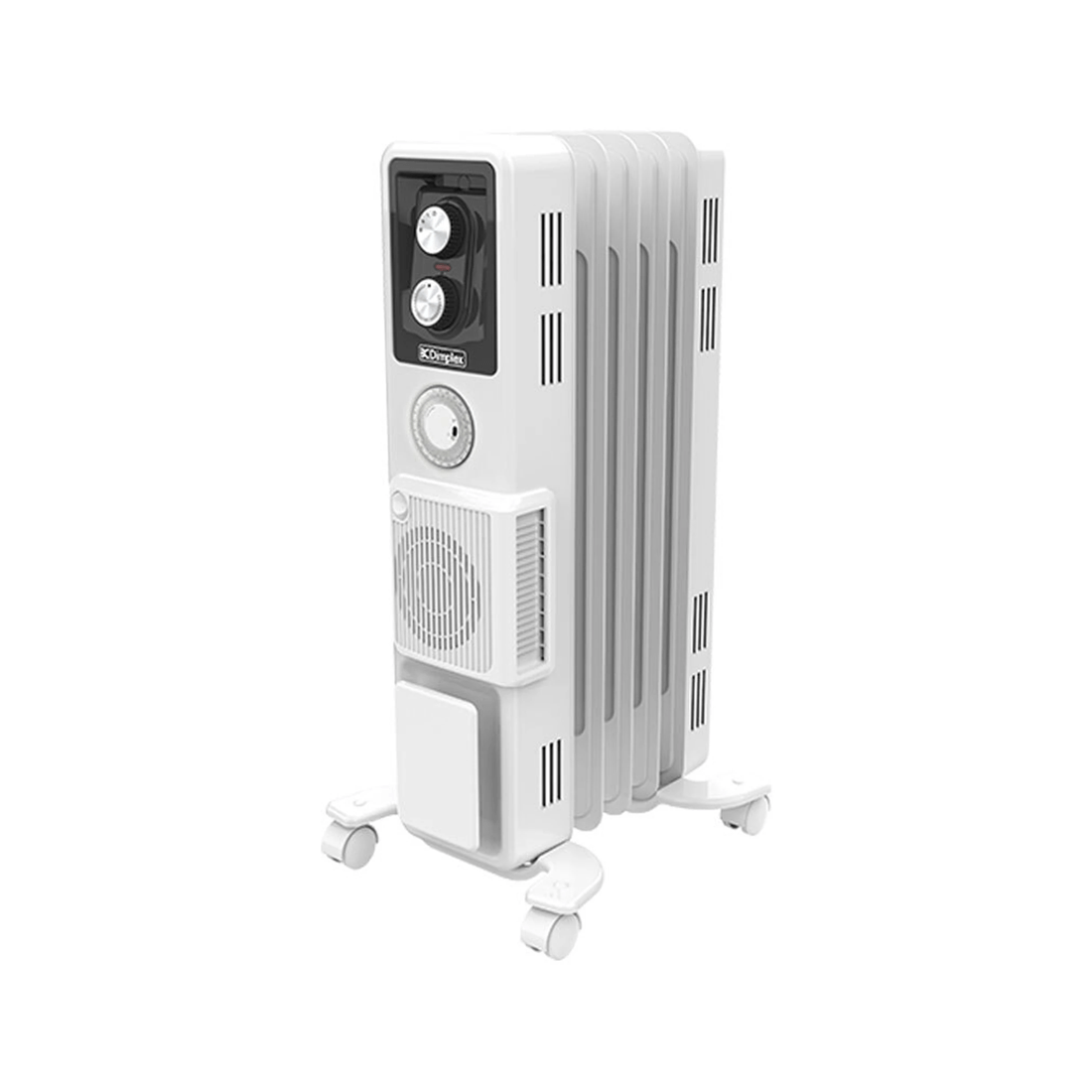 1 Dimplex Oil Column Heater 1500W Heater With Timer Turbo Fan Mobile Radiator.
 - white, 1 of 3