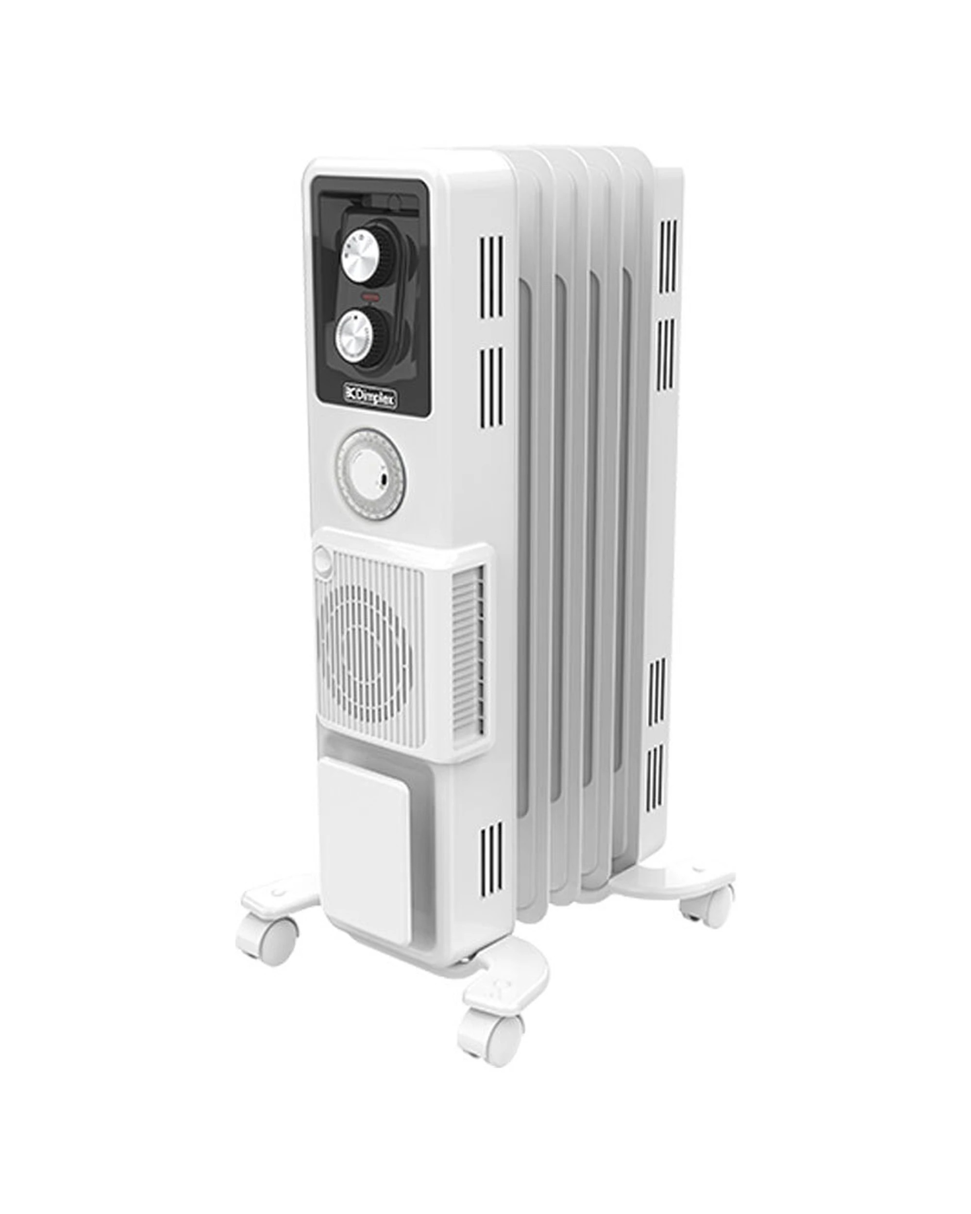 1 Dimplex Oil Column Heater 1500W Heater With Timer Turbo Fan Mobile Radiator.
 - white, 1 of 3