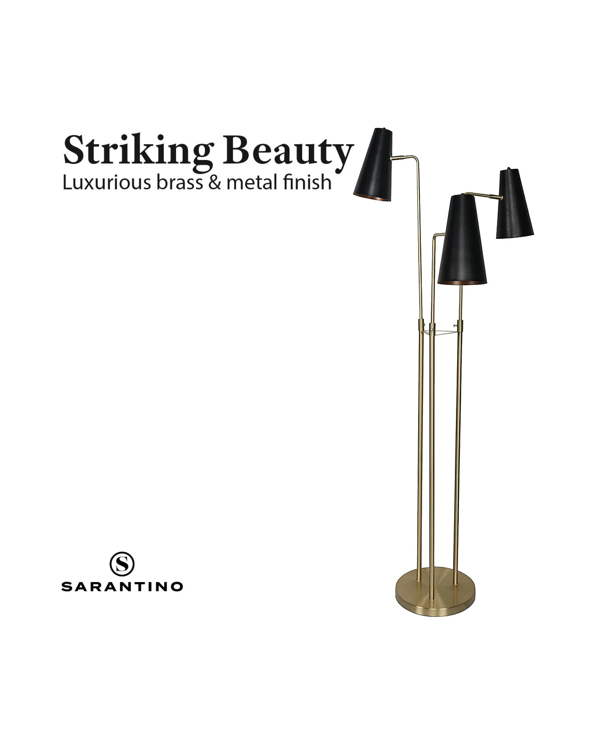 4 Sarantino Three Metal Shade Floor Lamp, 4 of 8