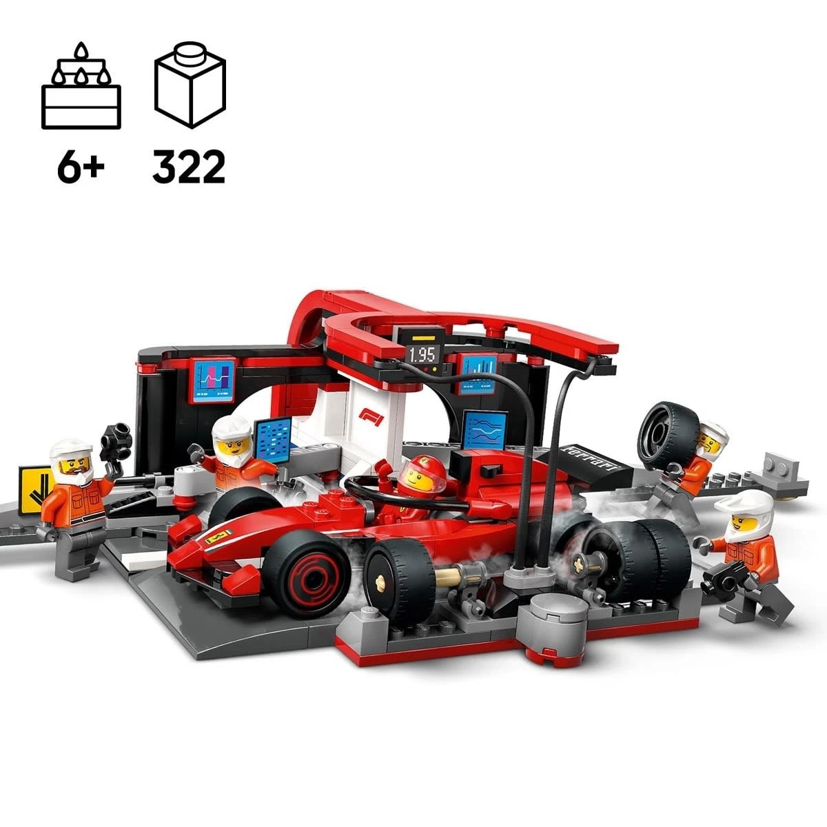 4 LEGO City F1 Pit Stop & Pit Crew with Ferrari Car 60443, 4 of 10