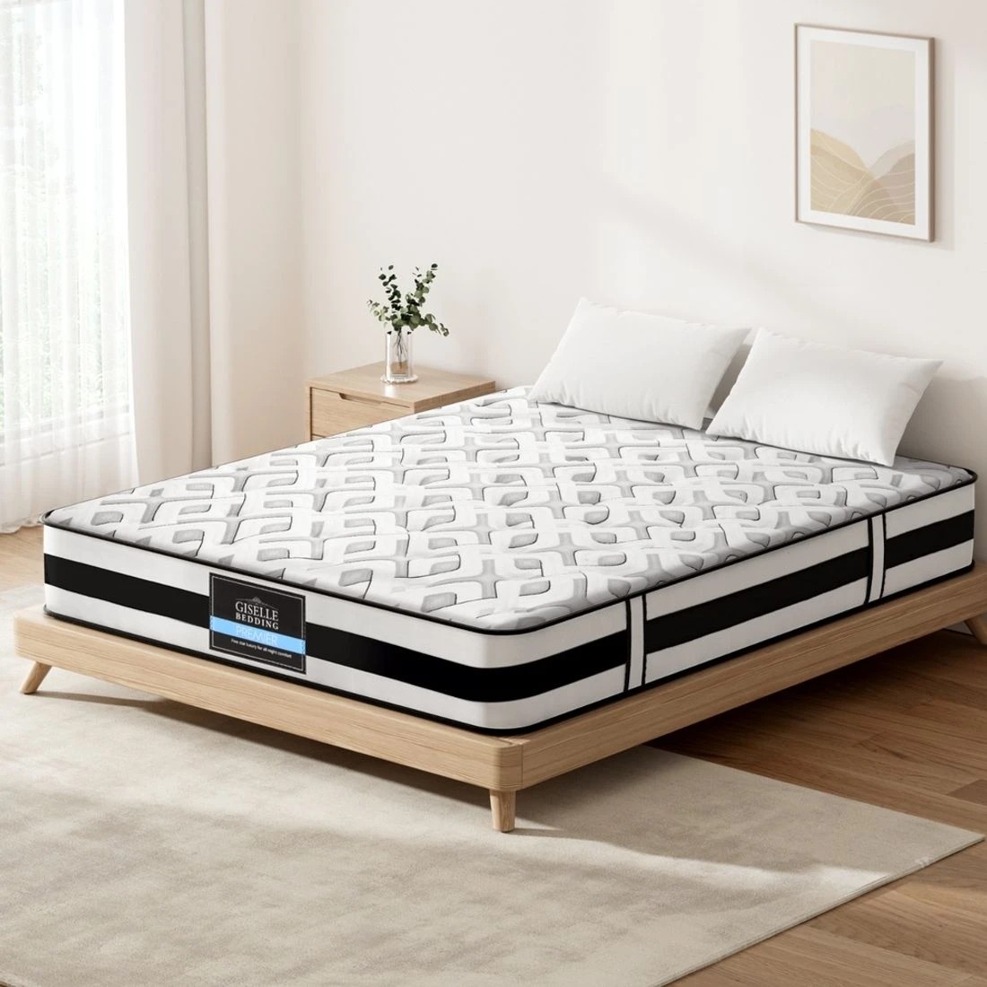 3 Giselle Bedding 24cm Mattress Super Firm Queen - Queen Bed - White, 3 of 8