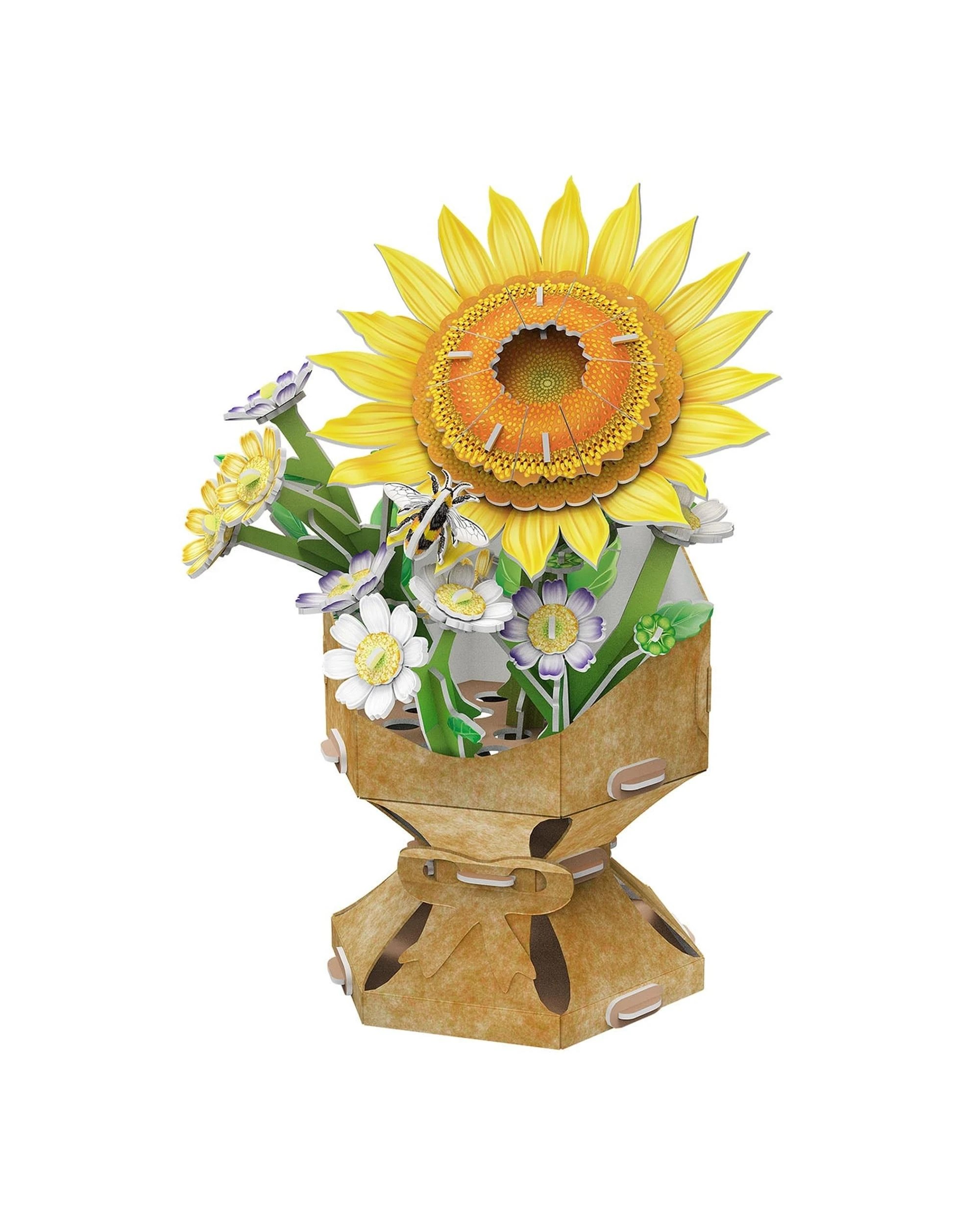 2 CubicFun Flower Bouquet Single Sunflower 102 Piece 3D Puzzle Model Kit, 2 of 2
