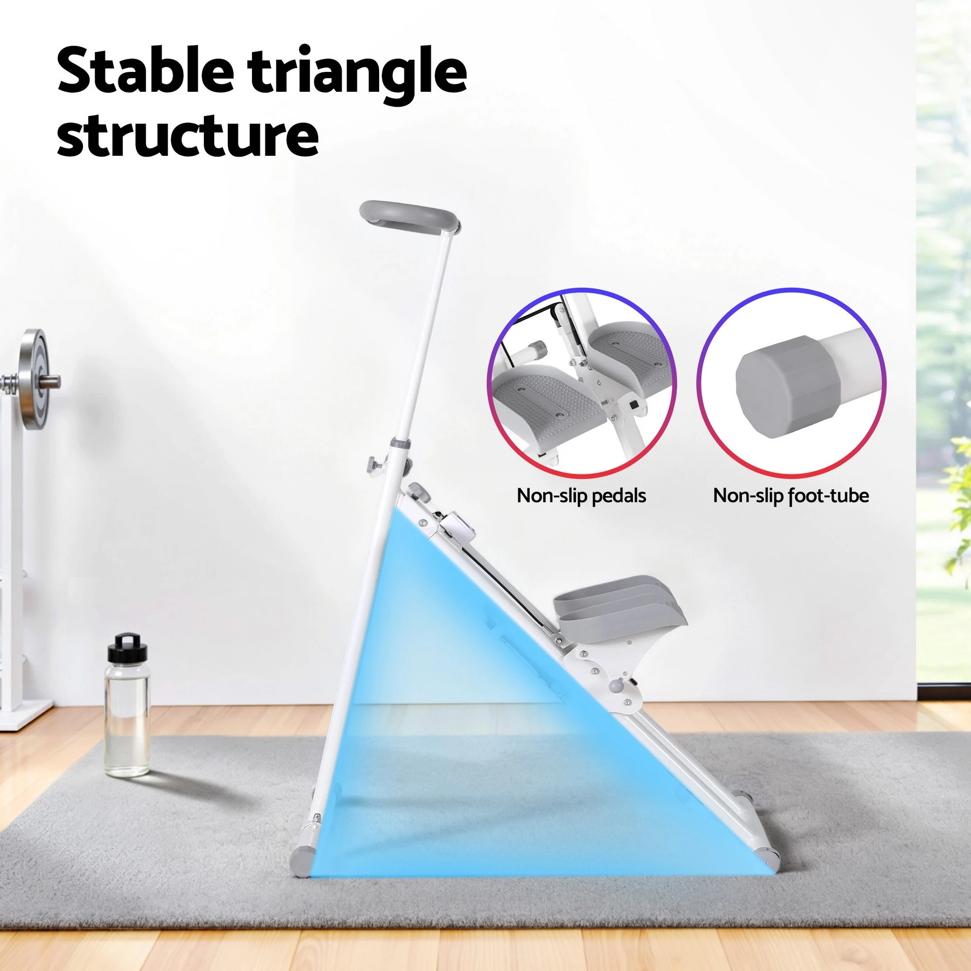 4 Everfit Step Machine Stair Climber for Home Gym Exercise Foldable LED Display Adjustable Handlebar - White, 4 of 5