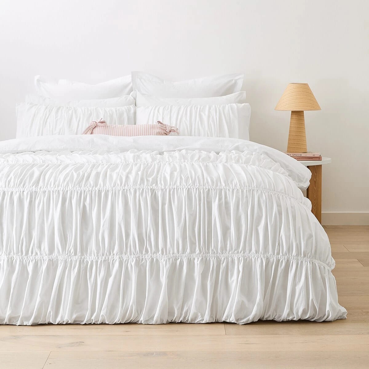 1 Arlo Cotton Quilt Cover Set - Double Bed, White, 1 of 6