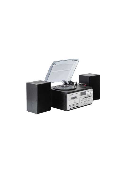 Lenoxx Audio Home Entertainment System with Turntable, CD & Wireless Streaming - Black