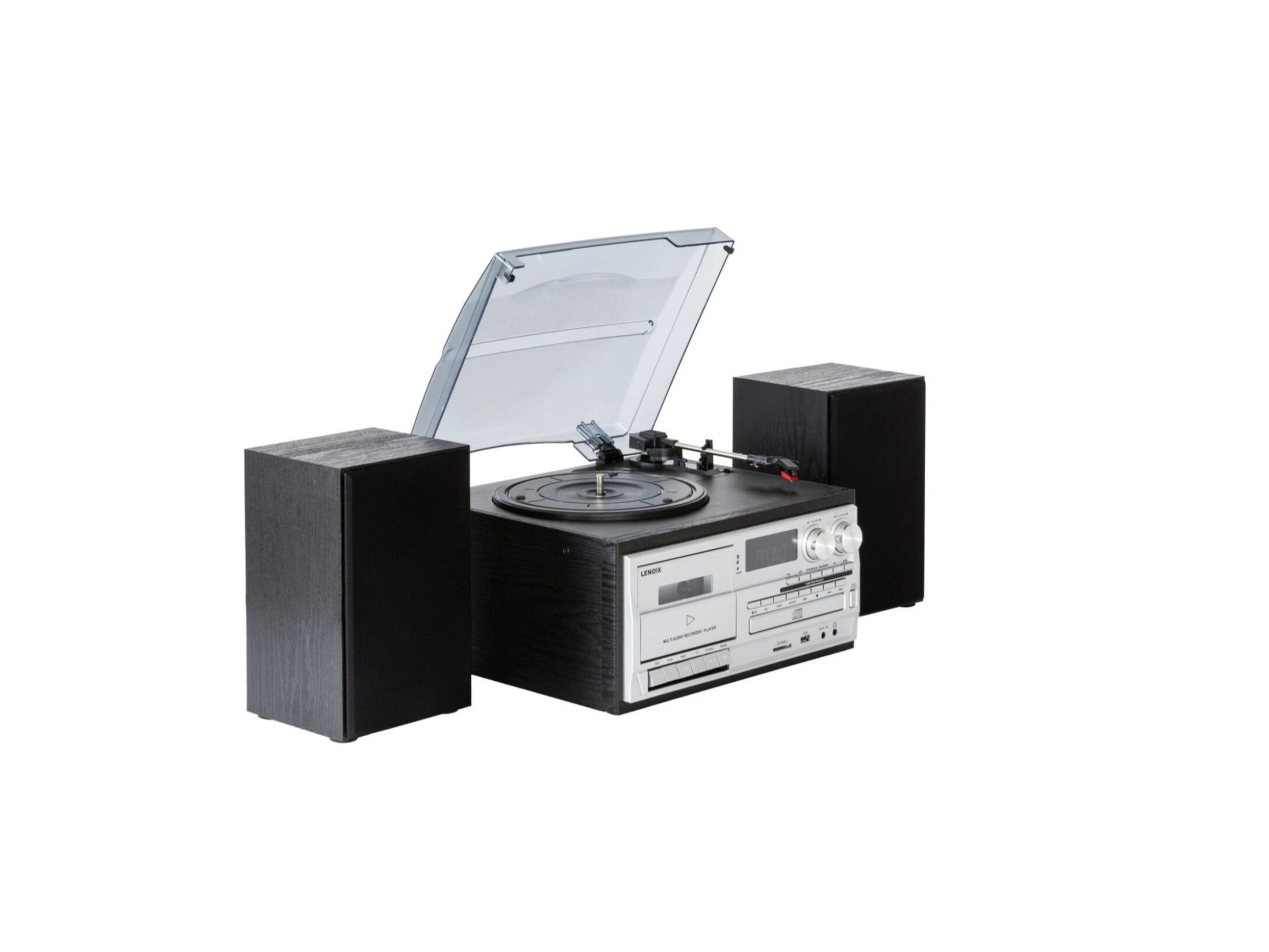 1 Lenoxx Audio Home Entertainment System with Turntable, CD & Wireless Streaming - Black, 1 of 4