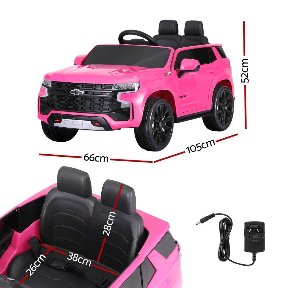 2 Kids Ride On Car Licensed Chevrolet Tahoe Electric Toys Horn Remote 12V - Pink, 2 of 6