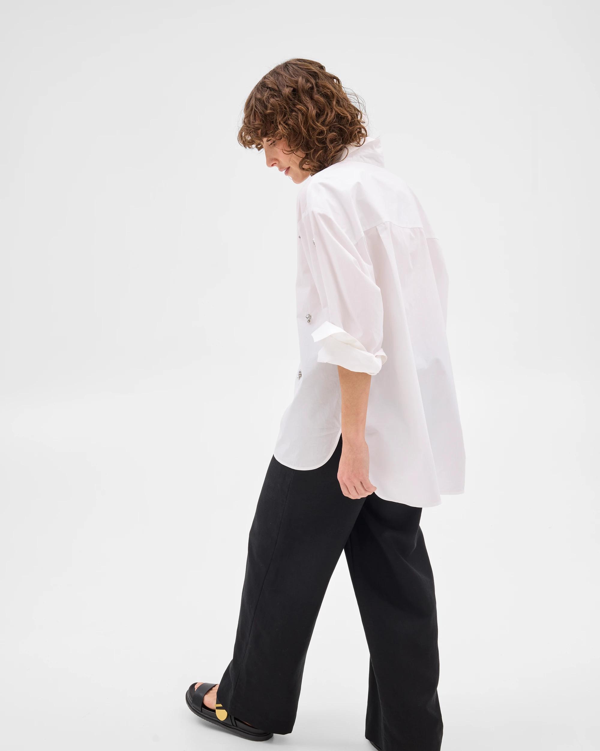 4 Long Sleeve Embellished Shirt - Preview WHITE, 4 of 6