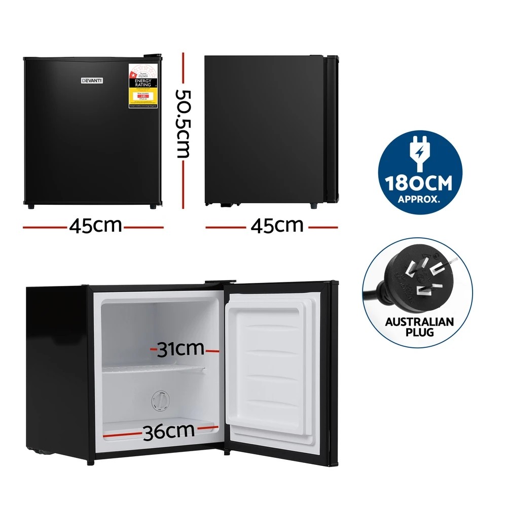 2 Devanti 31L Small Upright Freezer Vertical Freezer - Black, 2 of 7