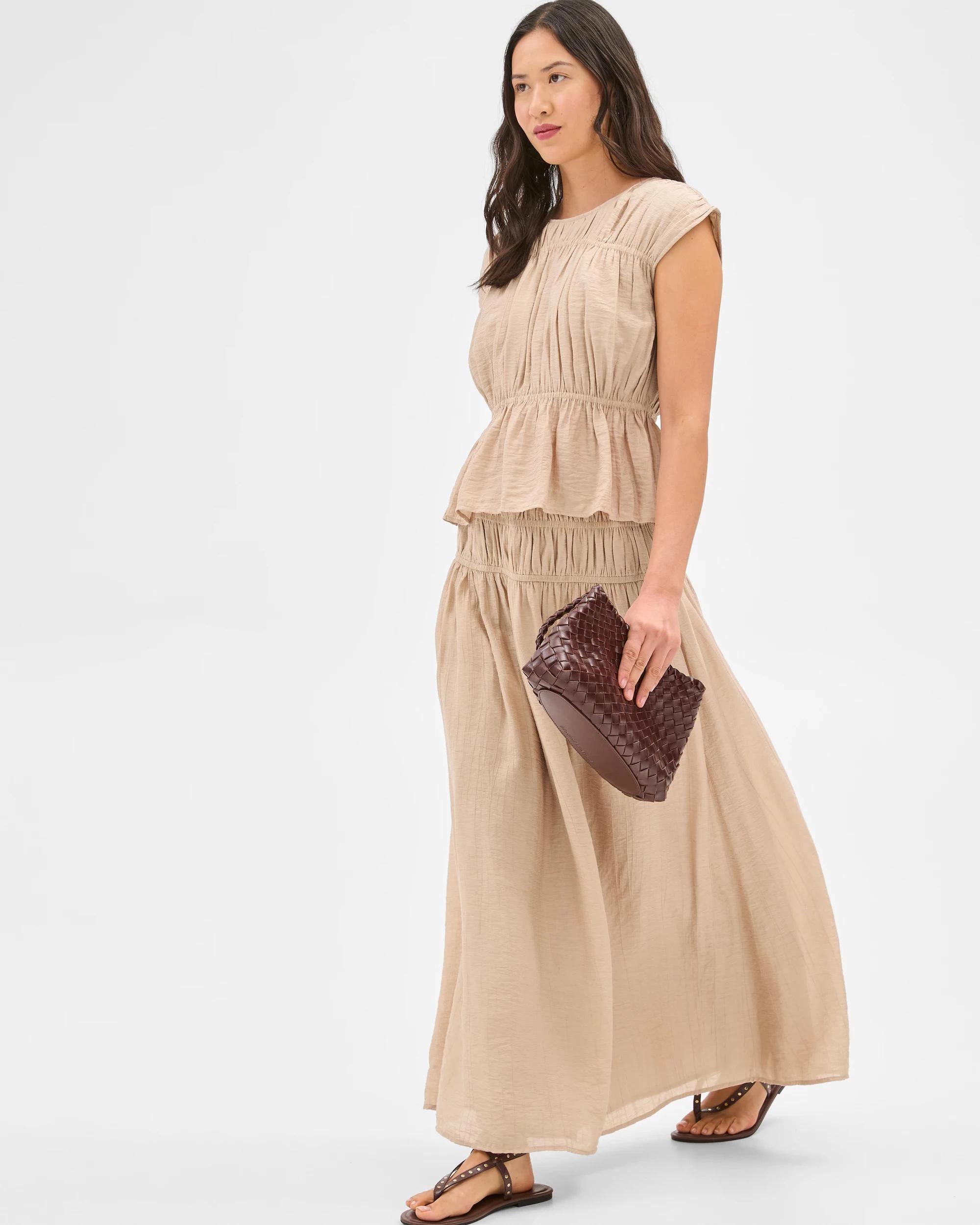 2 Crinkle Maxi Skirt - Preview BEIGE, 2 of 6