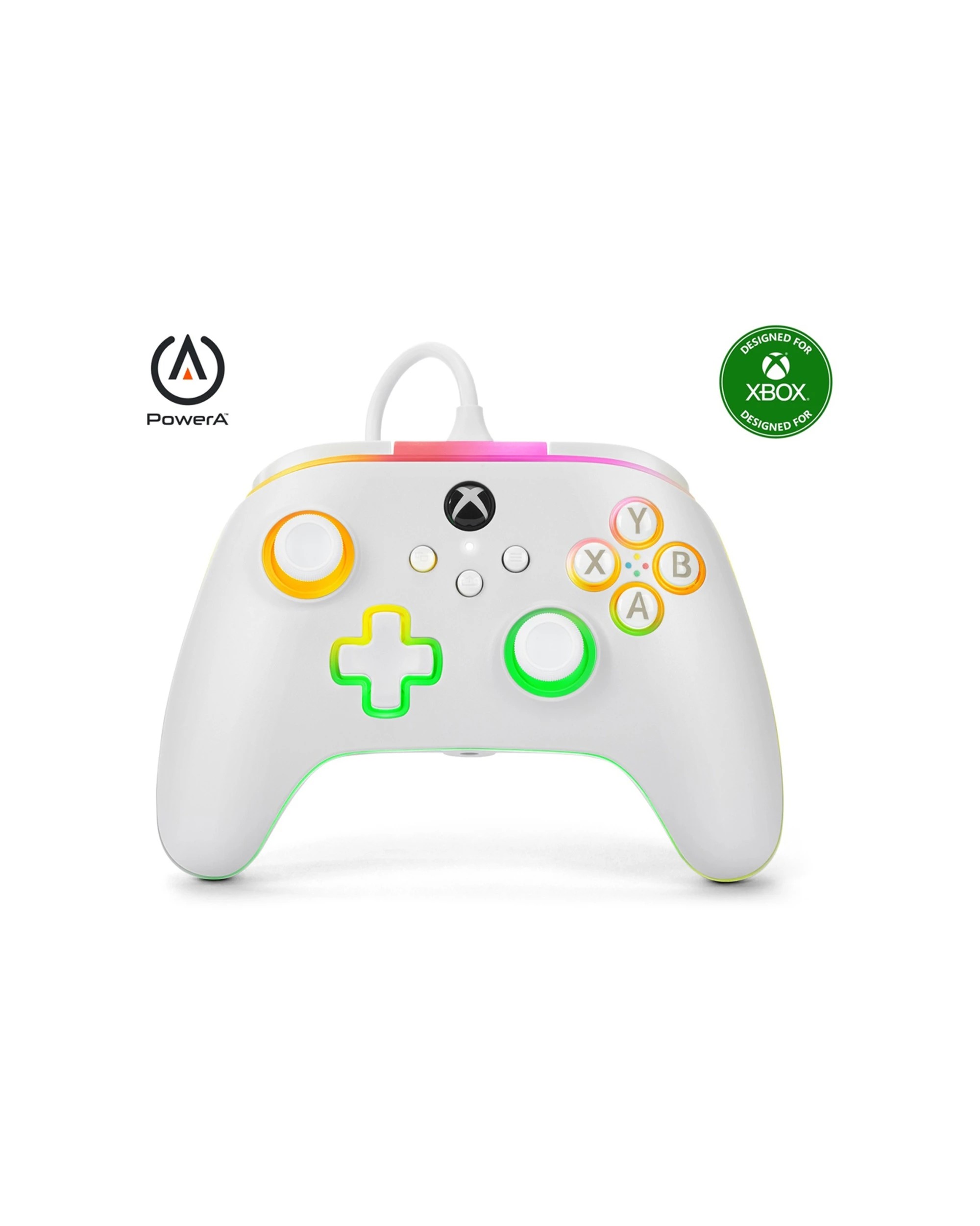 2 Powera Xbox Series S X Wired Console Gaming Controller Lumectra White 3m Cable - White, 2 of 8