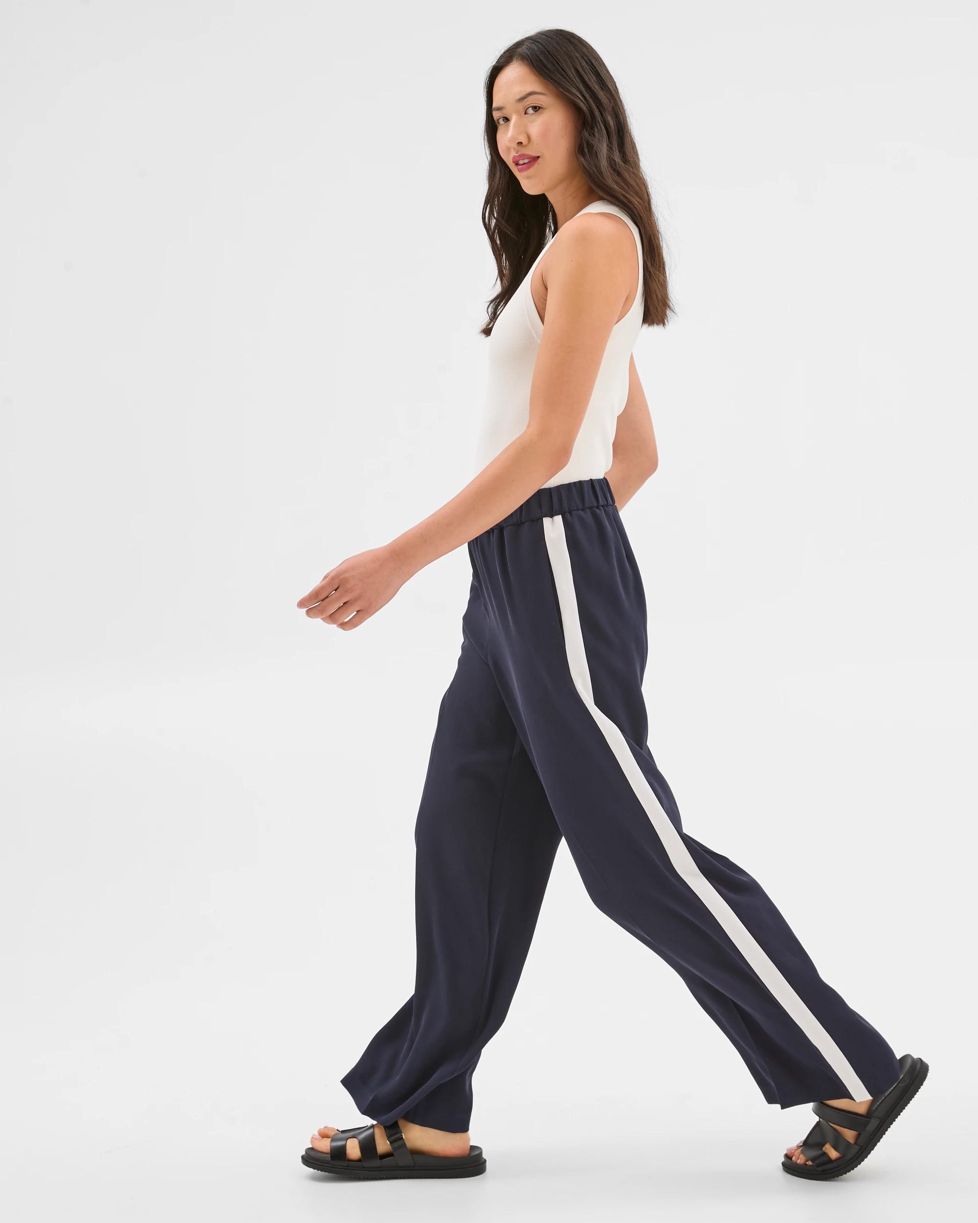 3 Relaxed Side Stripe Wide Leg Pants - Preview NAVY BLUE, 3 of 6
