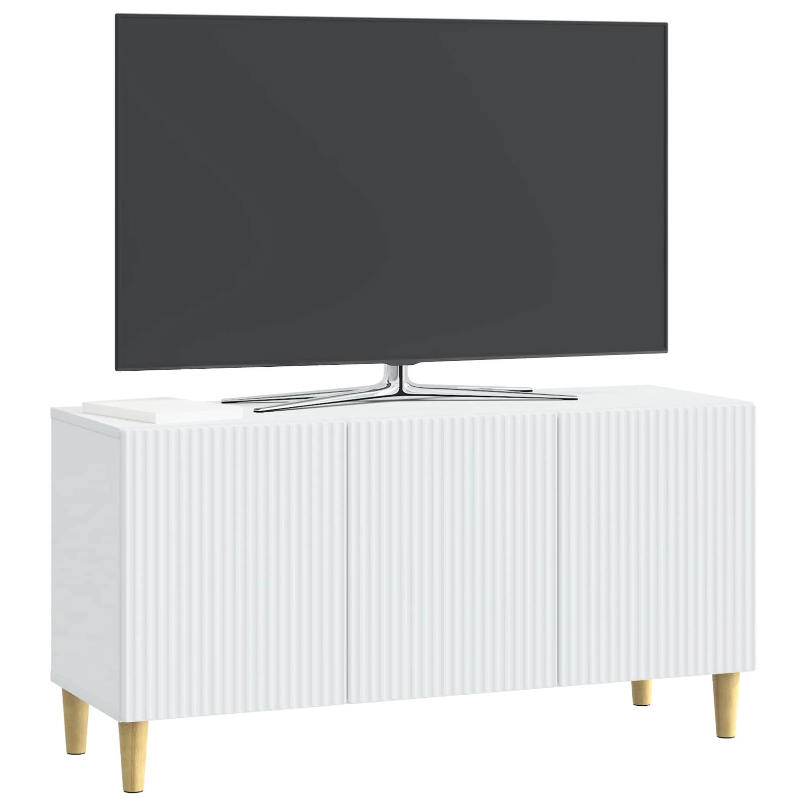 2 vidaXL Modern TV Cabinet Ample Storage - White, 2 of 9