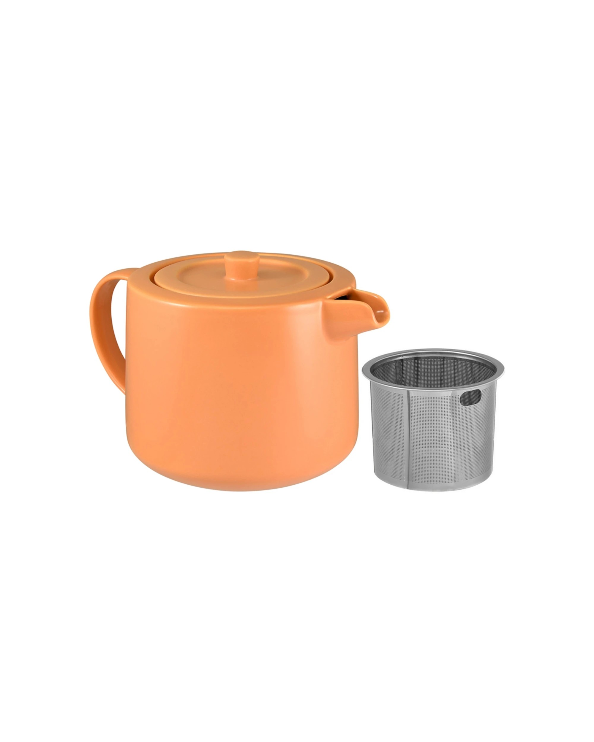 3 Maxwell & Williams Cafe Life Porcelain Teapot With Infuser 1l - Teaware
 - Orange, 3 of 4