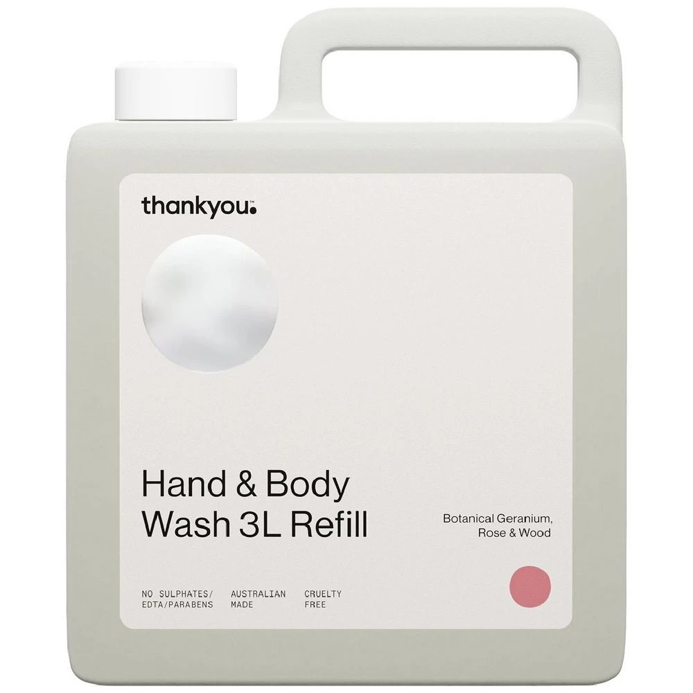 1 Thankyou Hand & Body Wash Geranium, Rose & Wood Refill 3L, 1 of 2