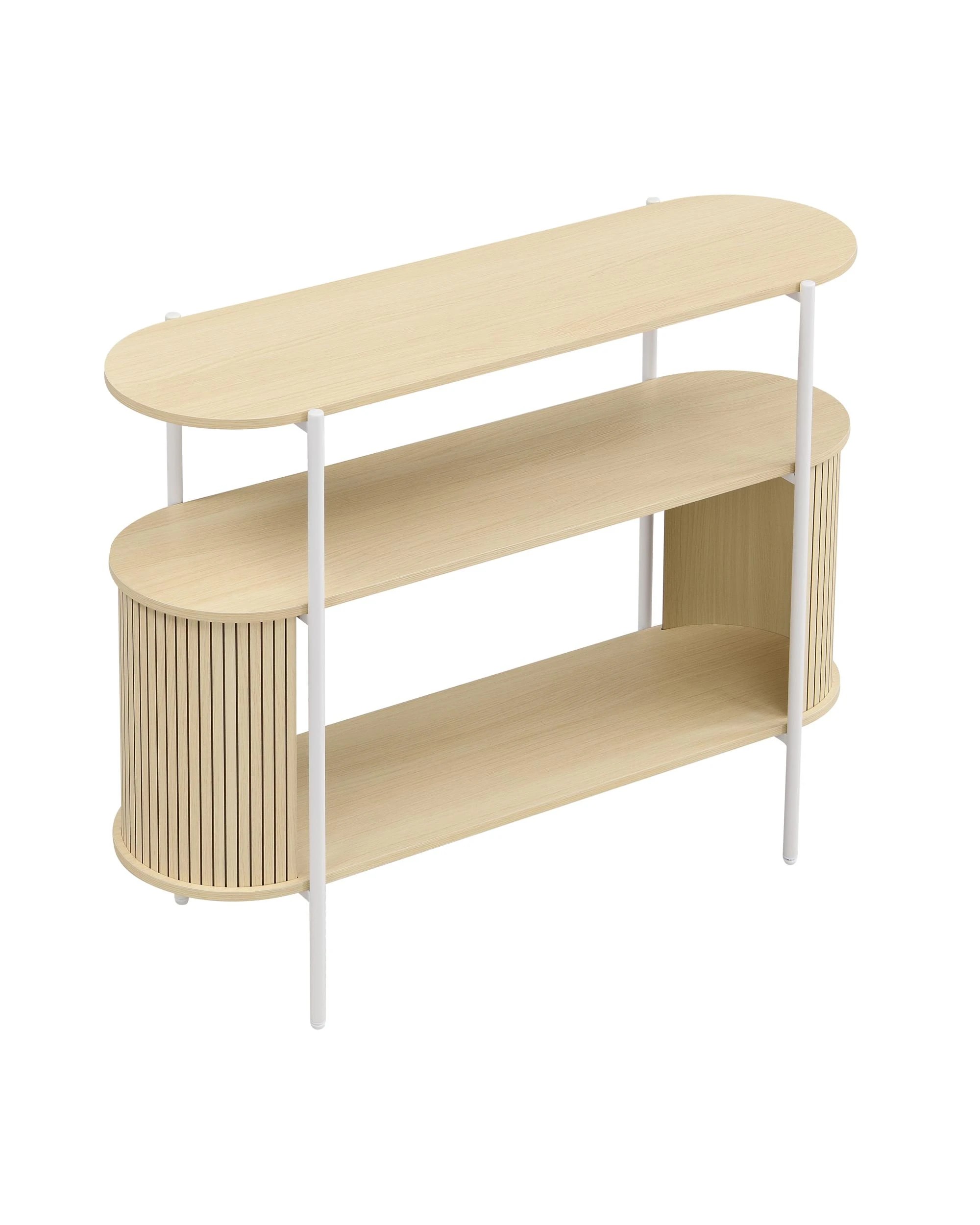 5 Kodu Console Storage 2 Tier Light Oak - White, 5 of 9