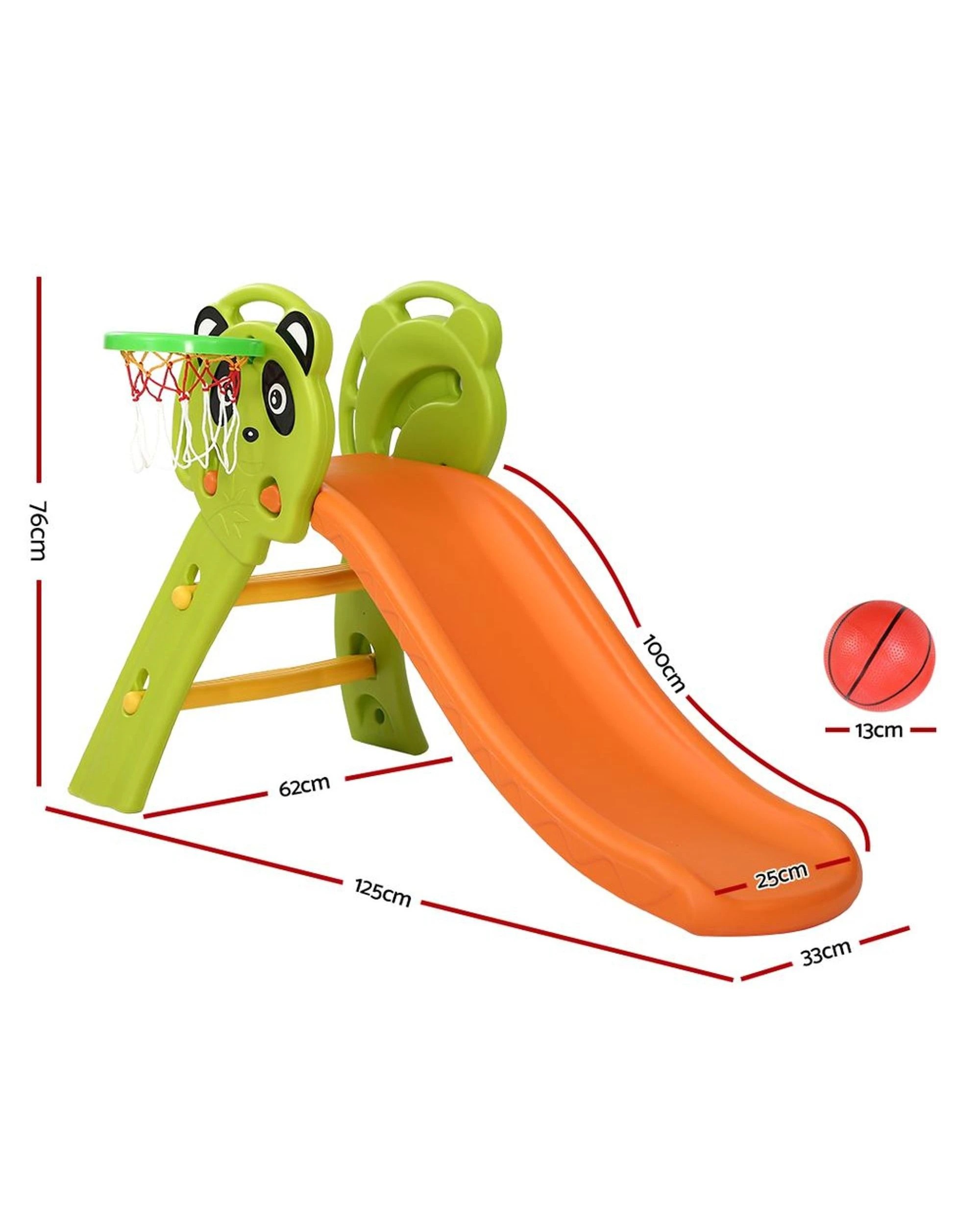 2 Keezi Kids Slide Set Basketball Hoop Indoor Outdoor Playground Toys 100cm - Multi, 2 of 5