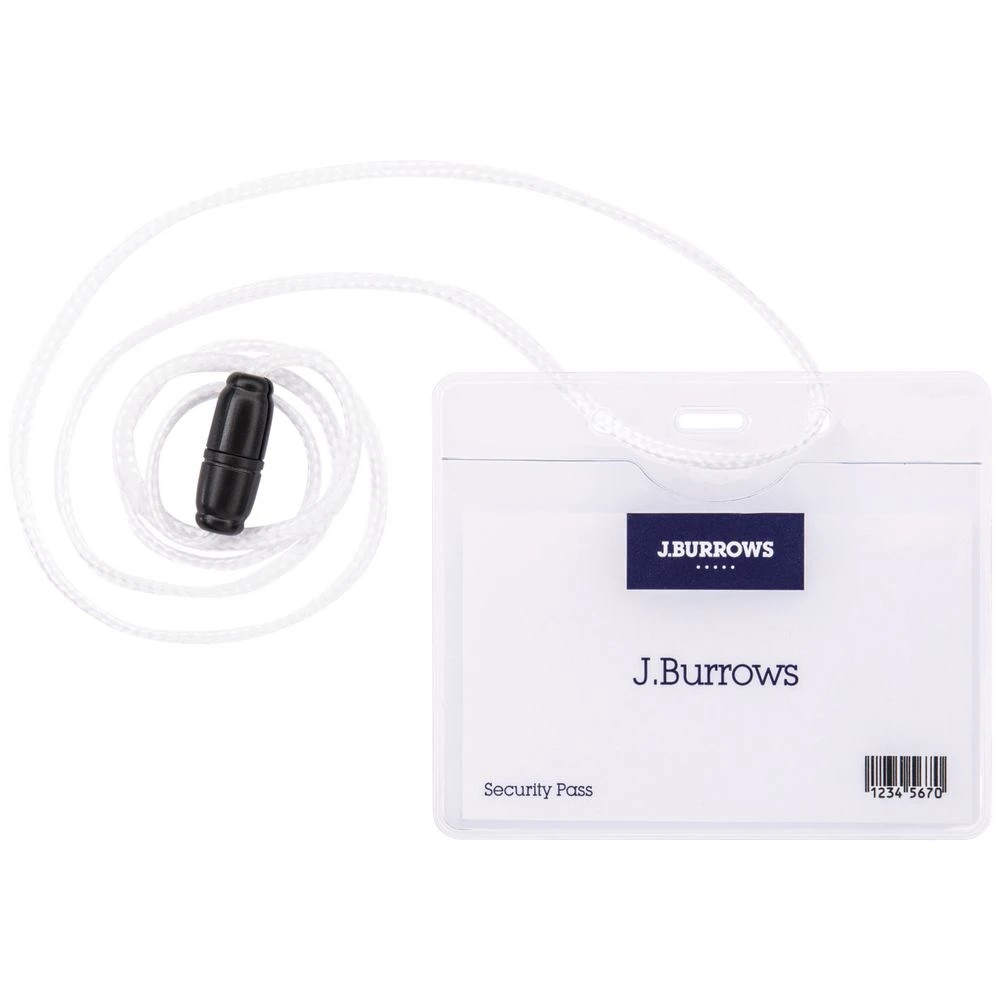 2 J.Burrows Card Holder with Lanyard White 50 Pack, 2 of 5