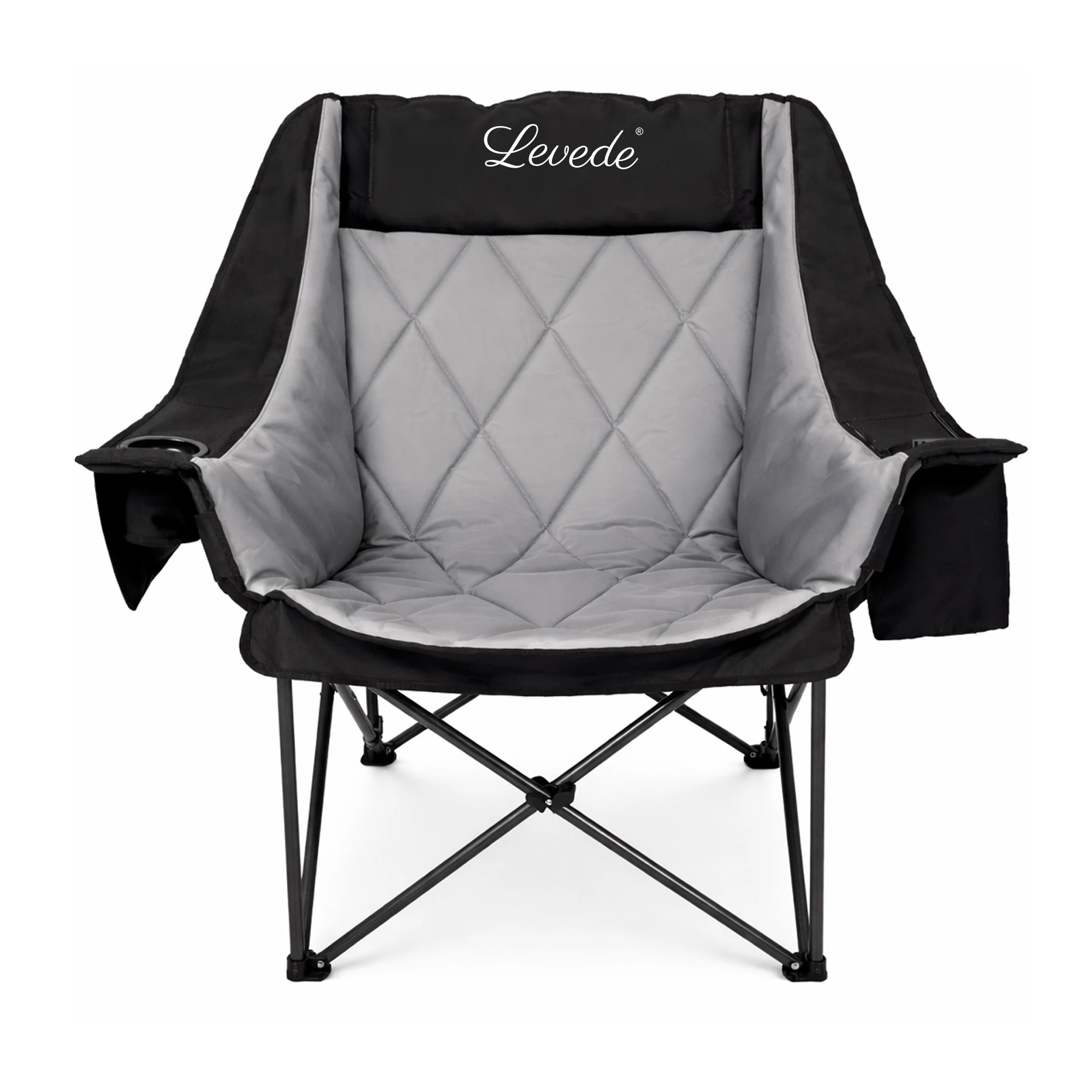 2 Levede Folding Camping Chair Extra Large Outdoor Portable Fishing Travel Seat, 2 of 9