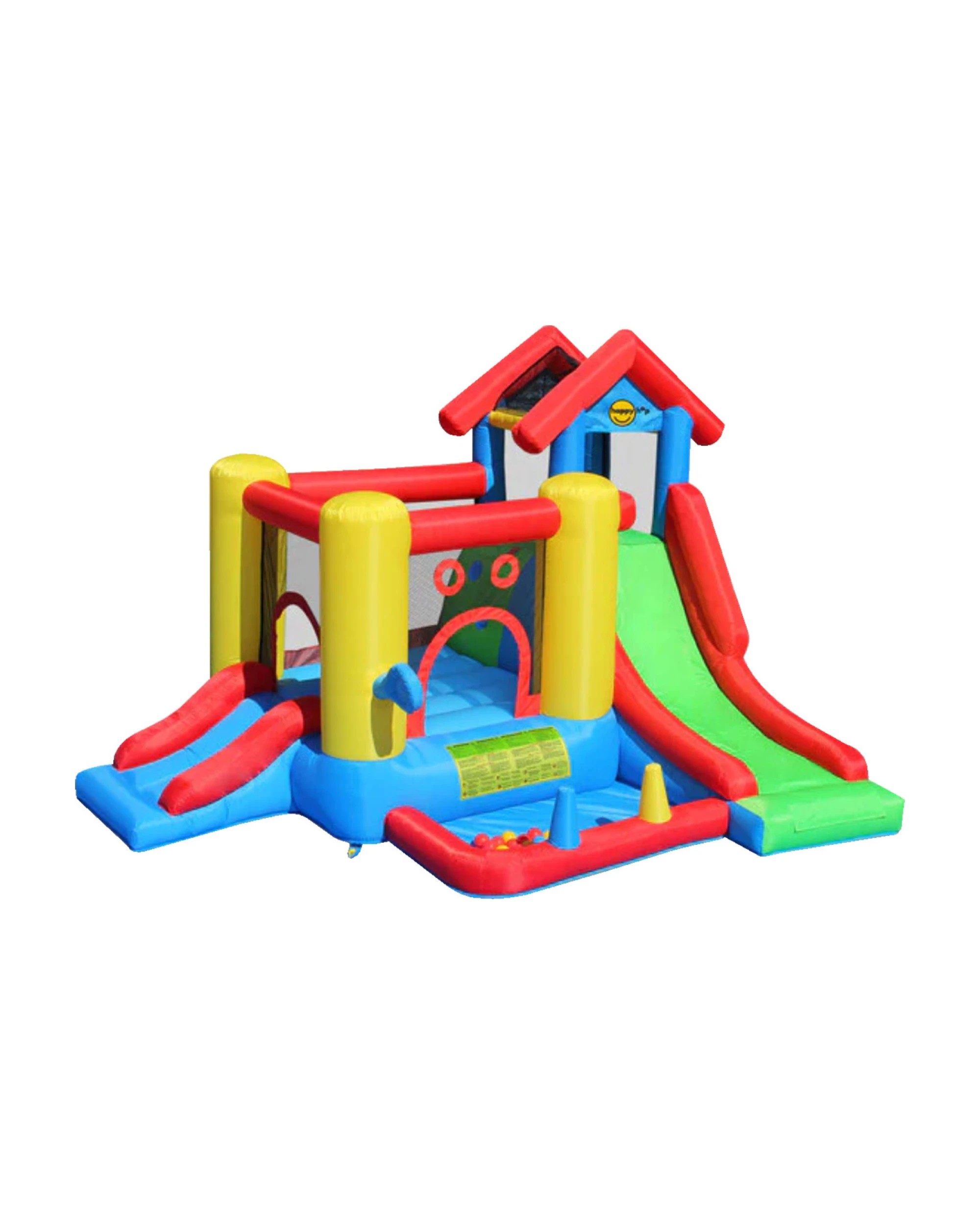1 Happy Hop 7-in-1 Inflatable Bounce Jumping Castle Playhouse with Slide - Assorted, 1 of 7