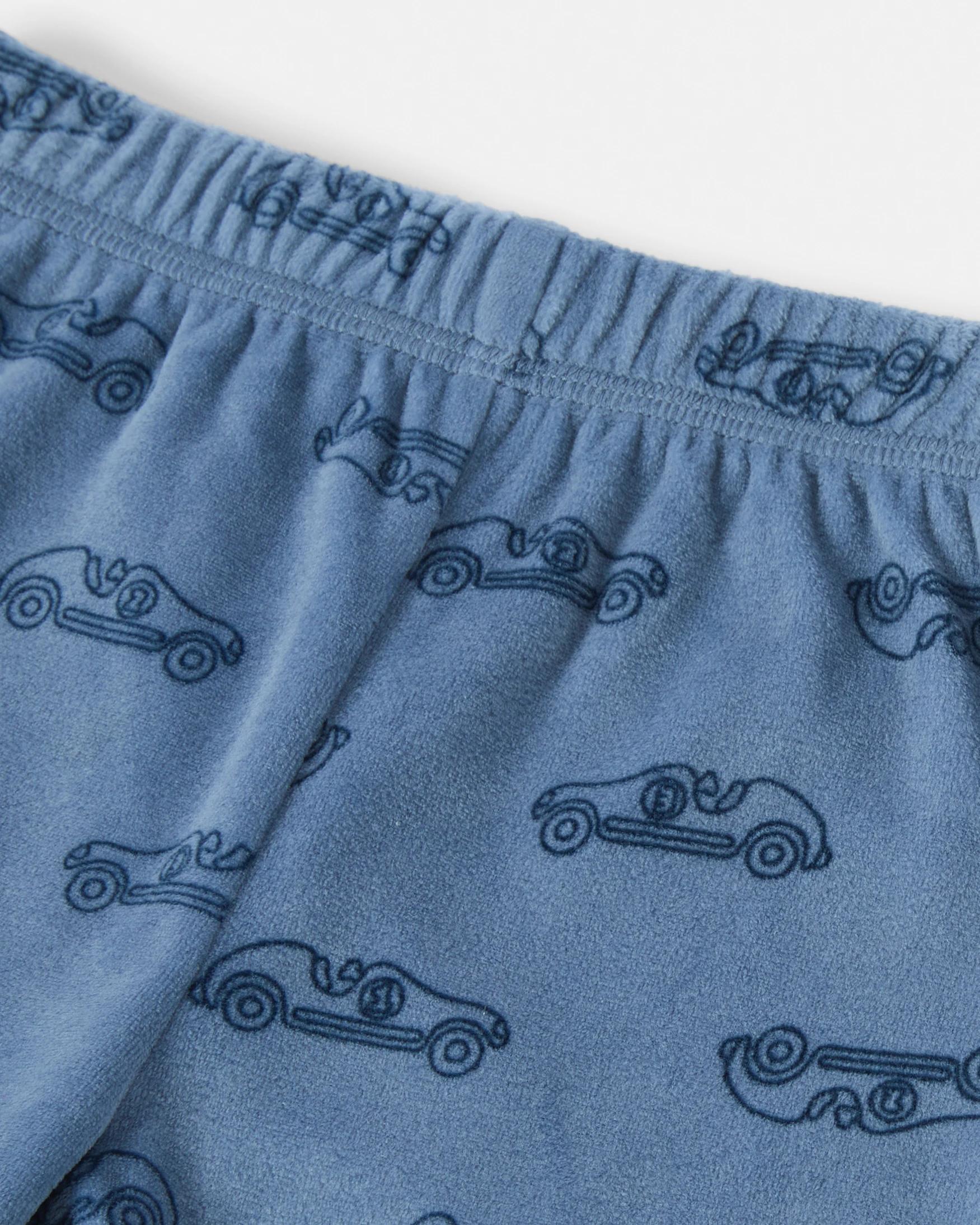 6 Twosie Fleece Pyjama Set Blu Car, 6 of 7