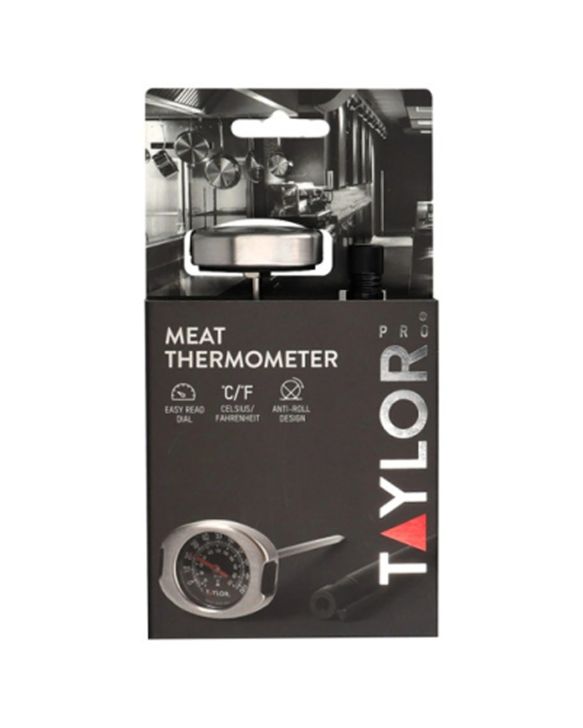 2 Taylor Stainless Steel Silicone Grip Pro Meat Thermometer 15.5x4.5x3.5cm, 2 of 6