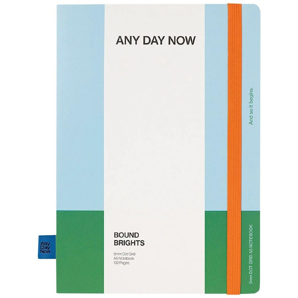 1 Any Day Now Bound Brights A5 Ruled Notebook Blue and Green, 1 of 5