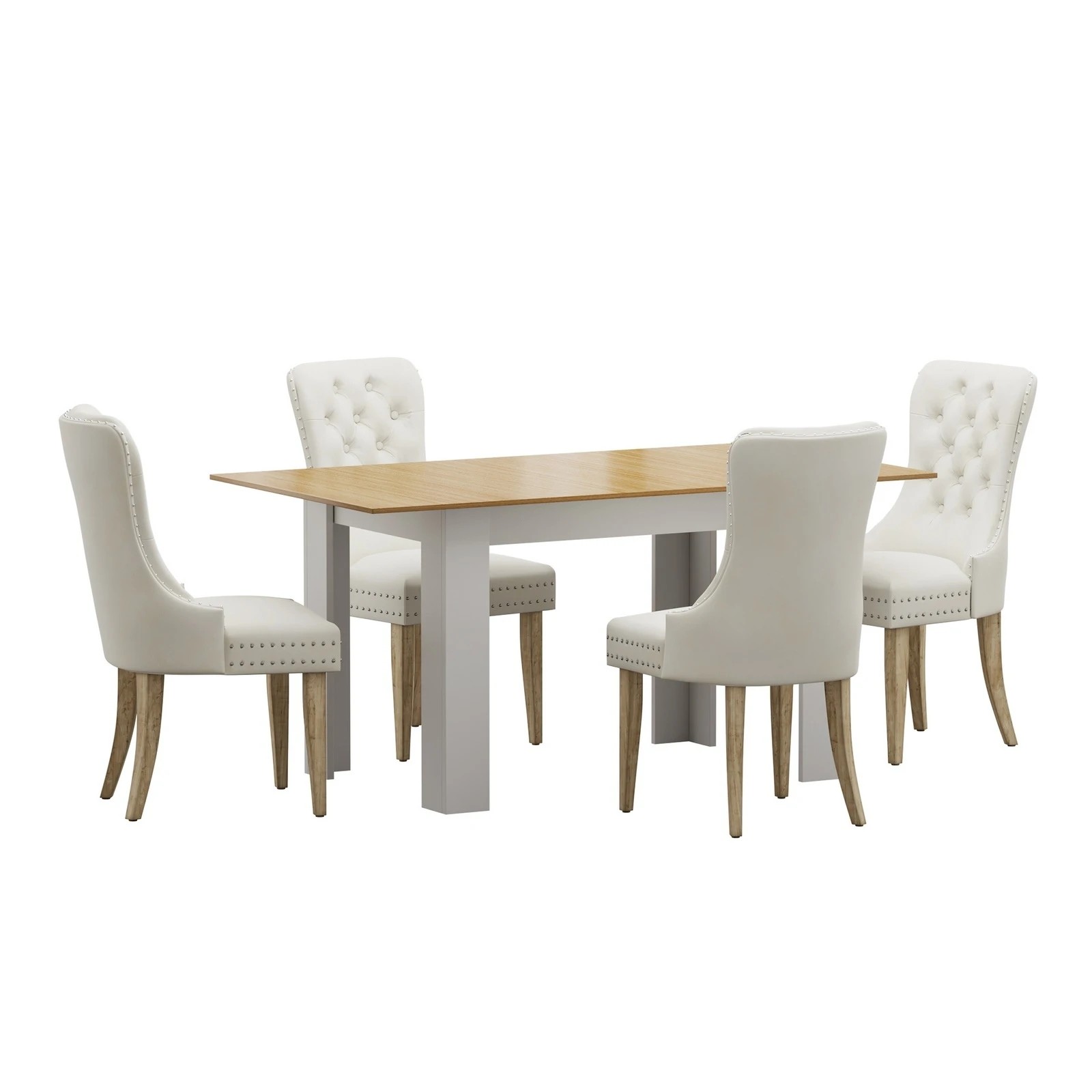 10 Oikiture 160cm Extendable Dining Table With 4pcs Dining Chairs Velvet
 - Multi, 10 of 10