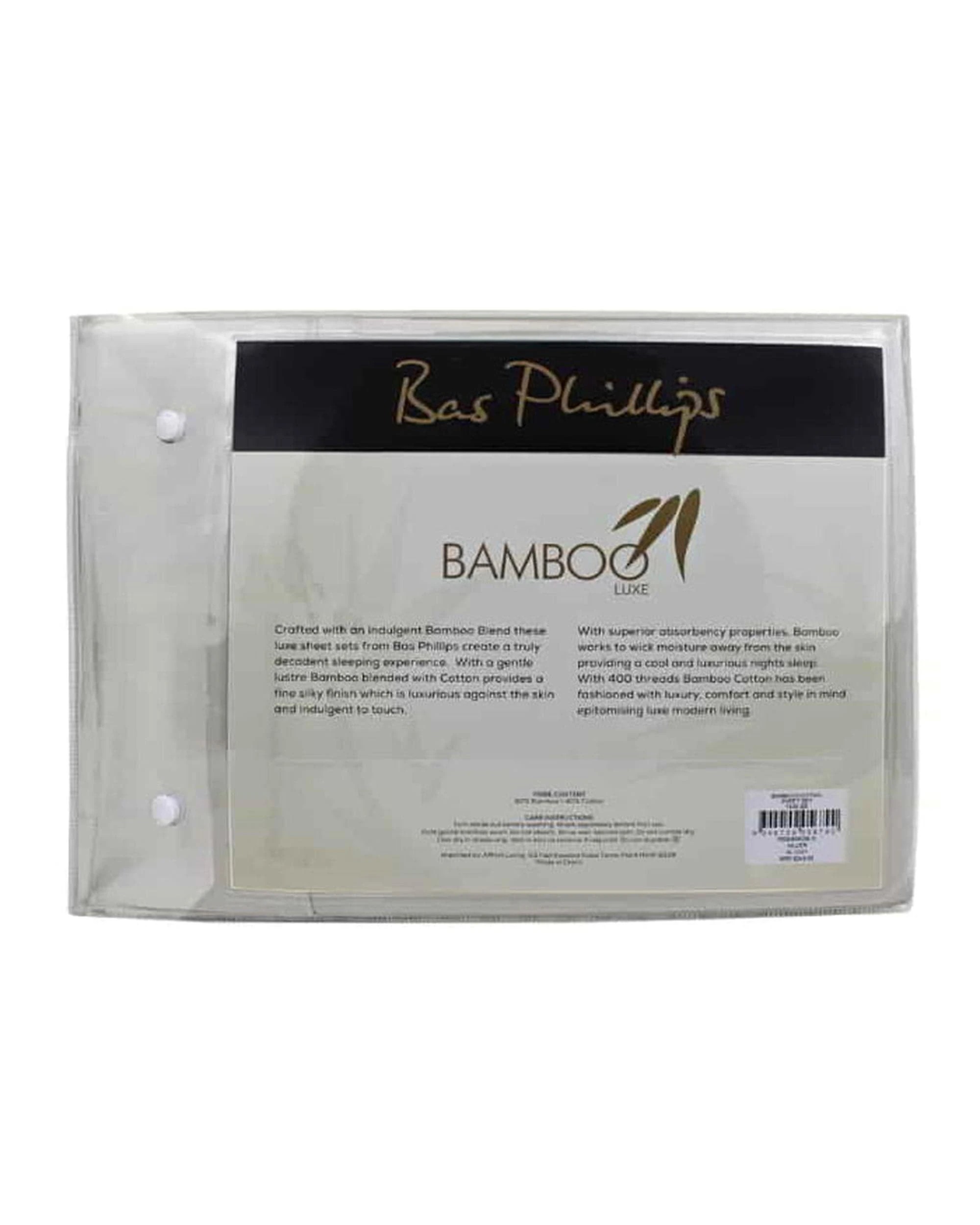 4 Bas Phillips Bamboo & Cotton 400Tc Blend Sheet Set - Queen Bed - Silver, 4 of 4