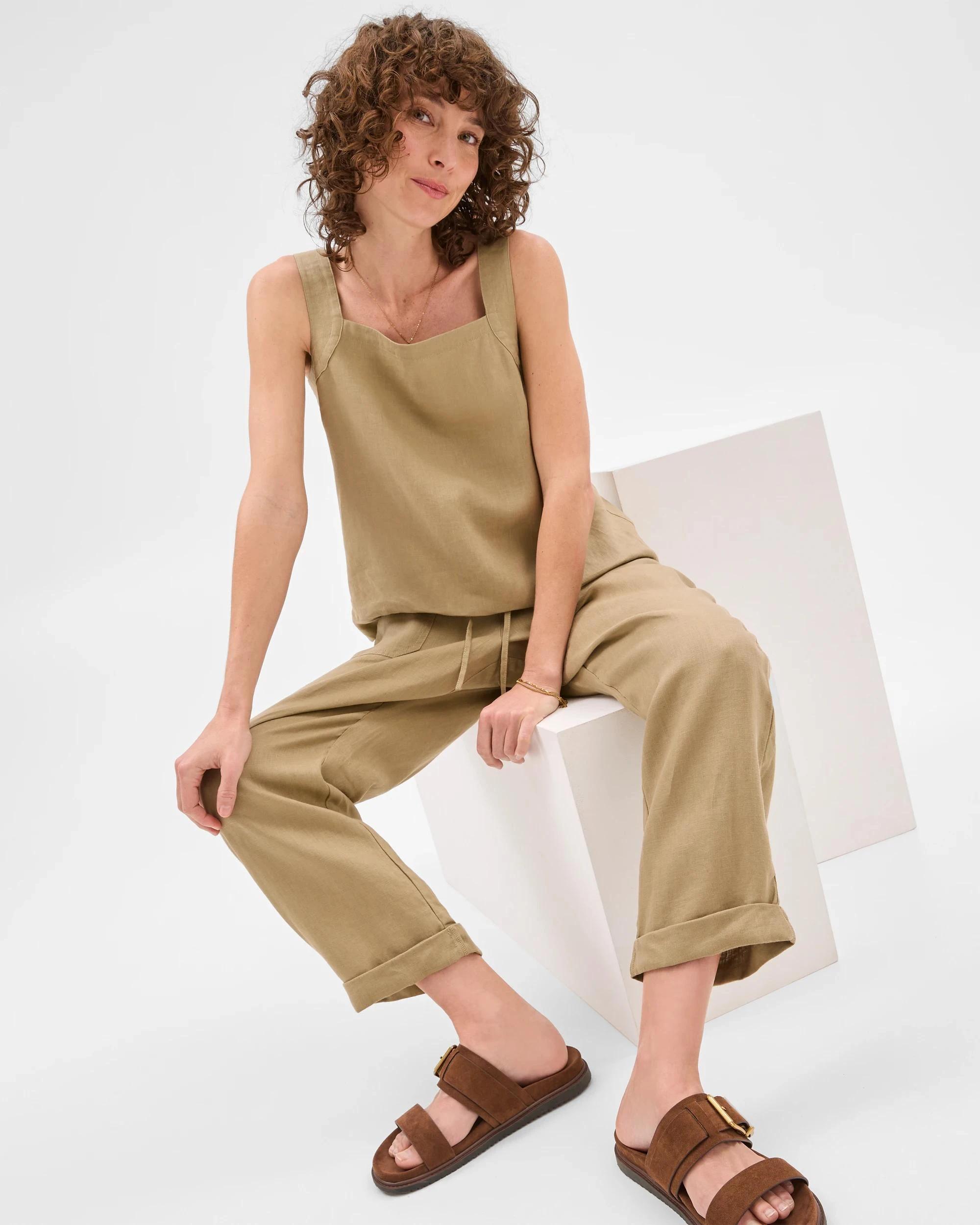 5 Target European Linen Tapered Pants STONE, 5 of 7