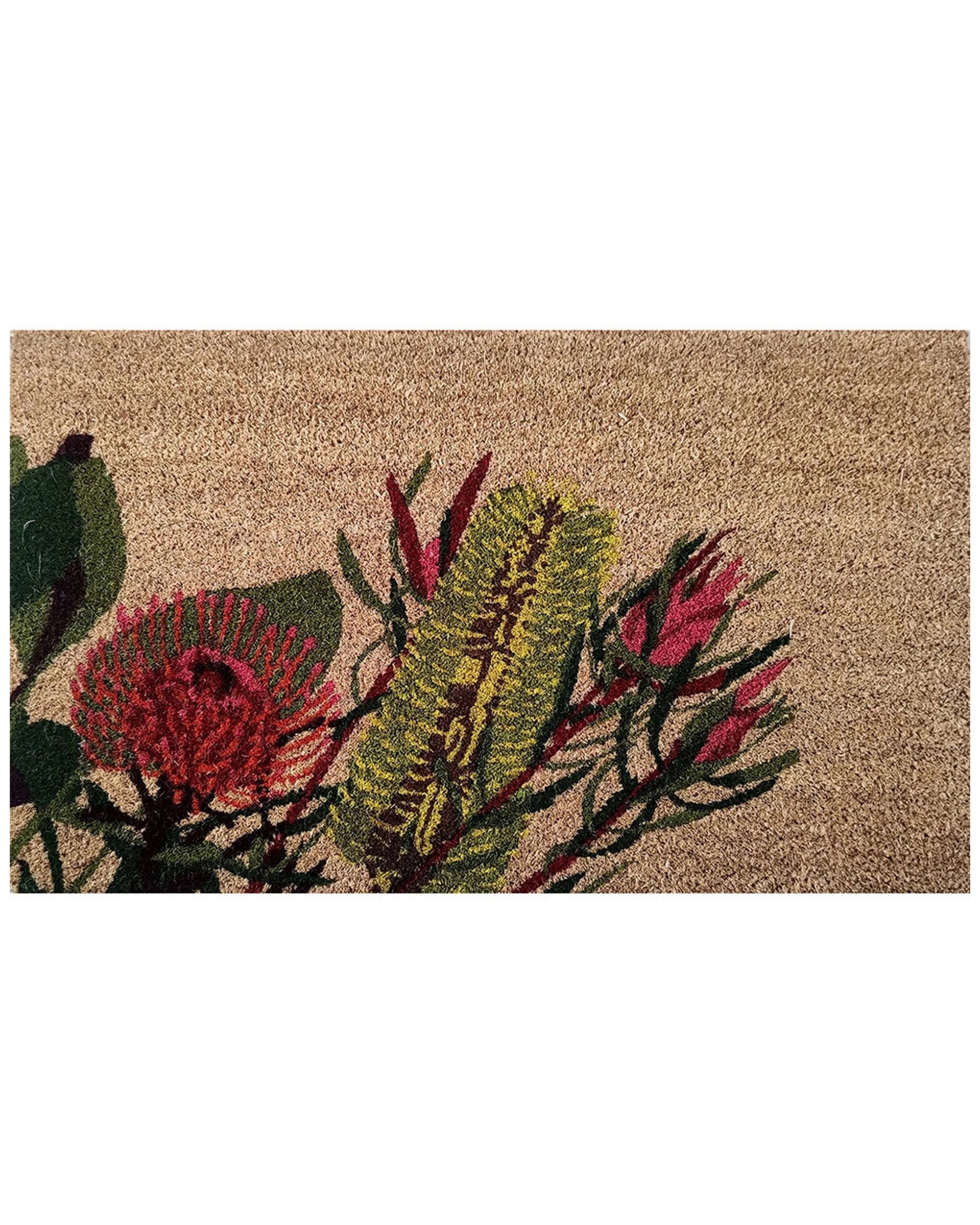 4 Solemate Pvc Backed Coir Aussie Flowers 45x75cm Slimline Outdoor Doormat - Multi, 4 of 4
