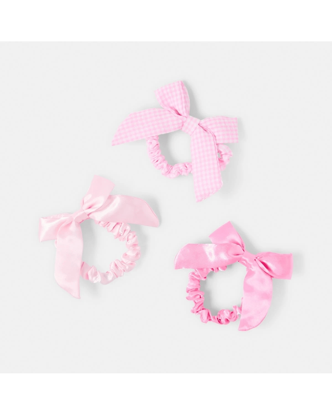 1 3 Pack Bow Hair Scrunchies - Pink, 1 of 4