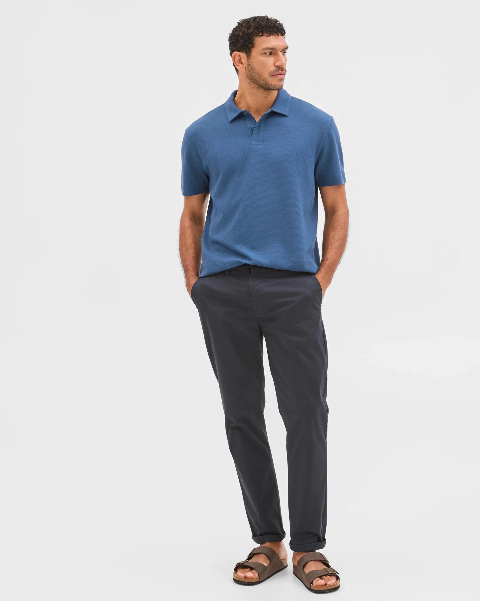 4 Target Australian Cotton Textured Fashion Polo Top DARK DENIM, 4 of 5