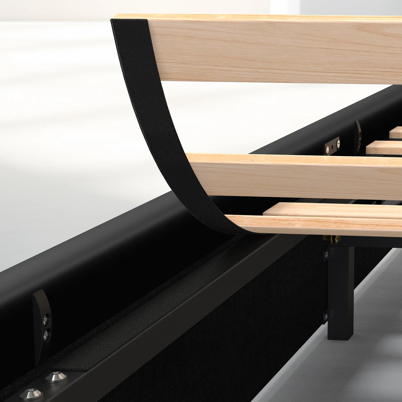 8 Alfordson Bed Frame Single Size Gas Lift Base With Storage Leather Howell - Black, 8 of 10