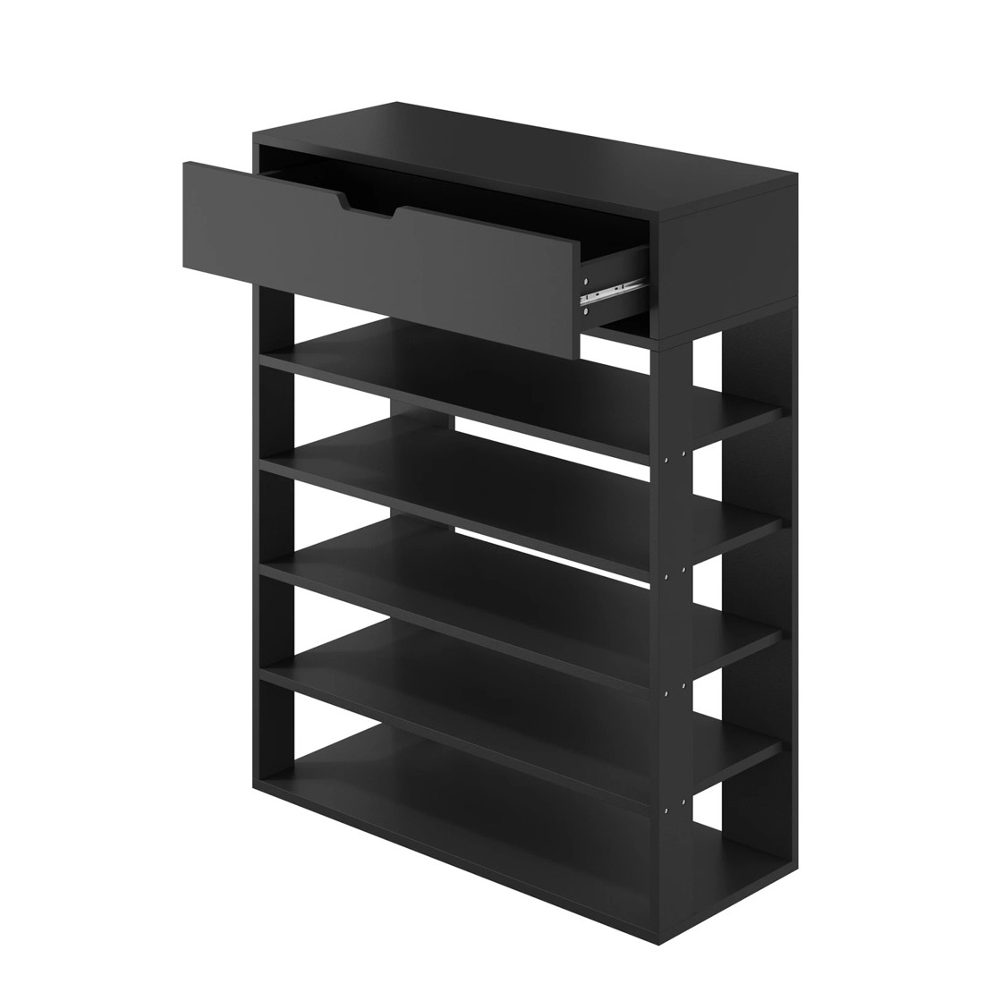 8 Oikiture Shoes Storage Rack 5-tier Shelves Shoe Storage Cabinet Drawer
 - Black, 8 of 10