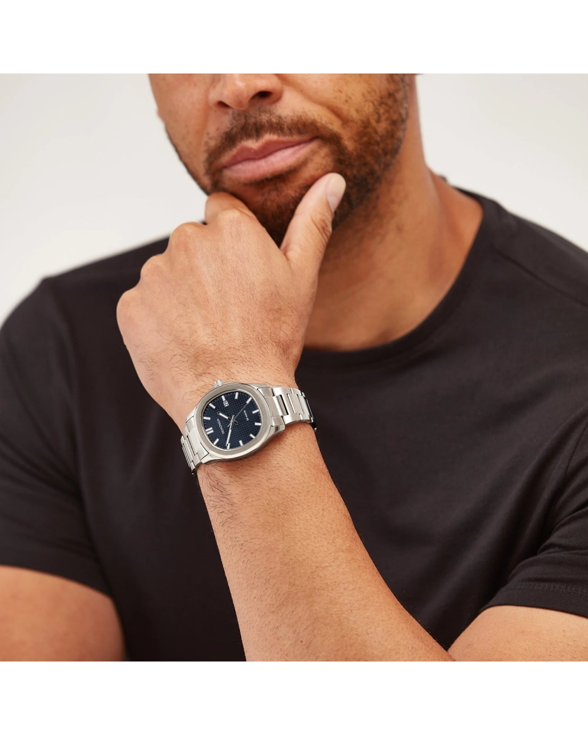 6 Sekonda Men's Octaire Watch 40mm Blue Dial Stainless Steel Strap 50m Water Resistant, 6 of 6