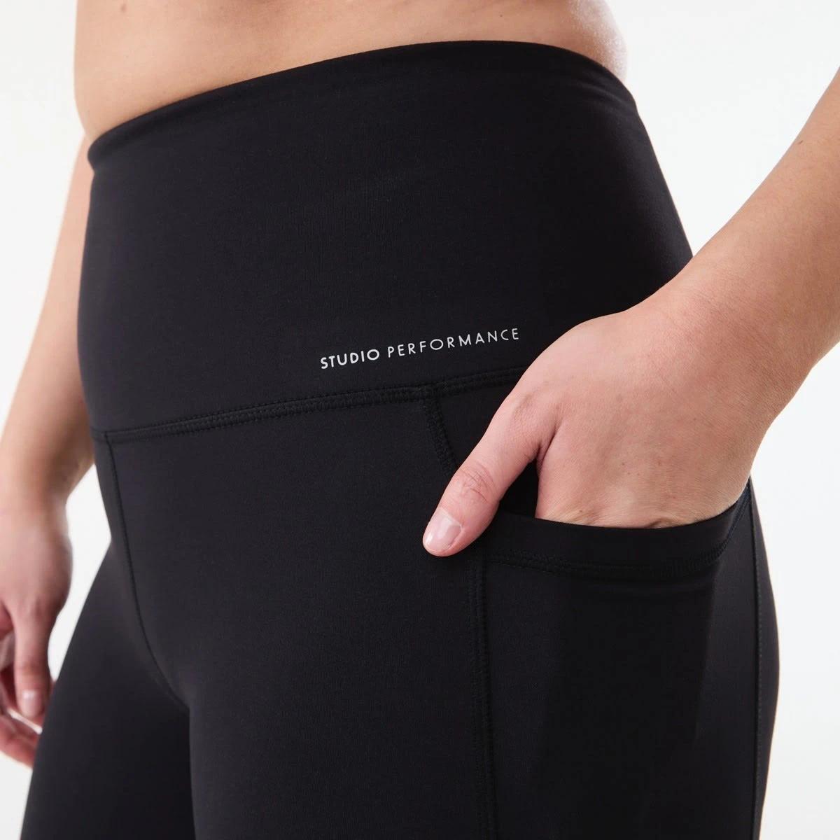 4 Active Womens Ultra High Rise Full Length Studio Leggings BLACK, 4 of 8