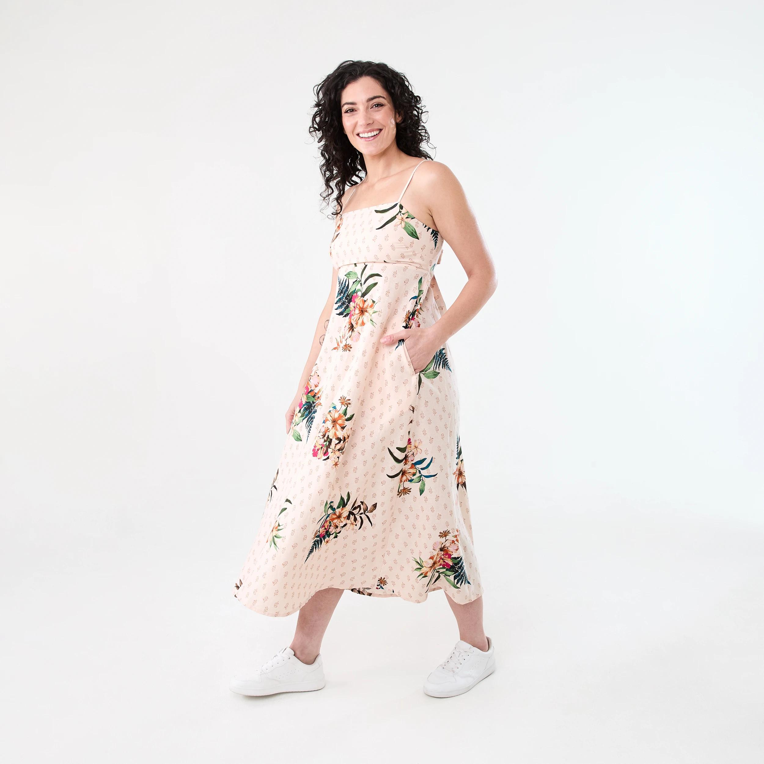 2 Sleeveless Tie Back Midi Dress Boho Trop, 2 of 8