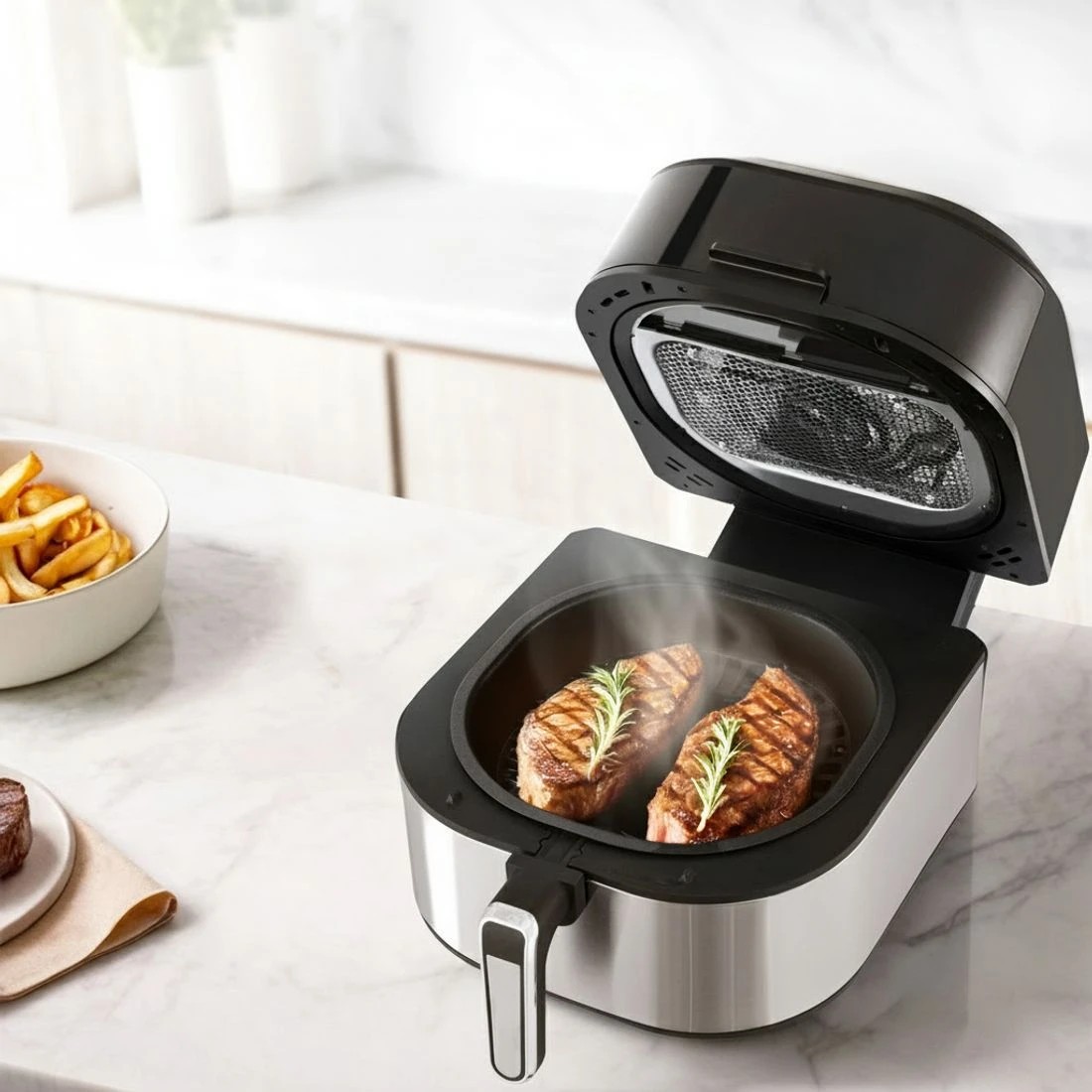 5 Devanti 5.5L Air Fryer & Grill LCD Fryers 1500W - Black, 5 of 6