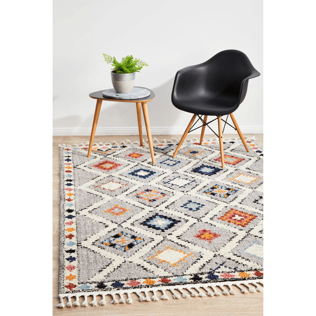1 Rug Culture Marrakesh 555 Grey — 20 mm Polypropylene Power-loomed Rug (Made in Turkey) - Grey, 1 of 9