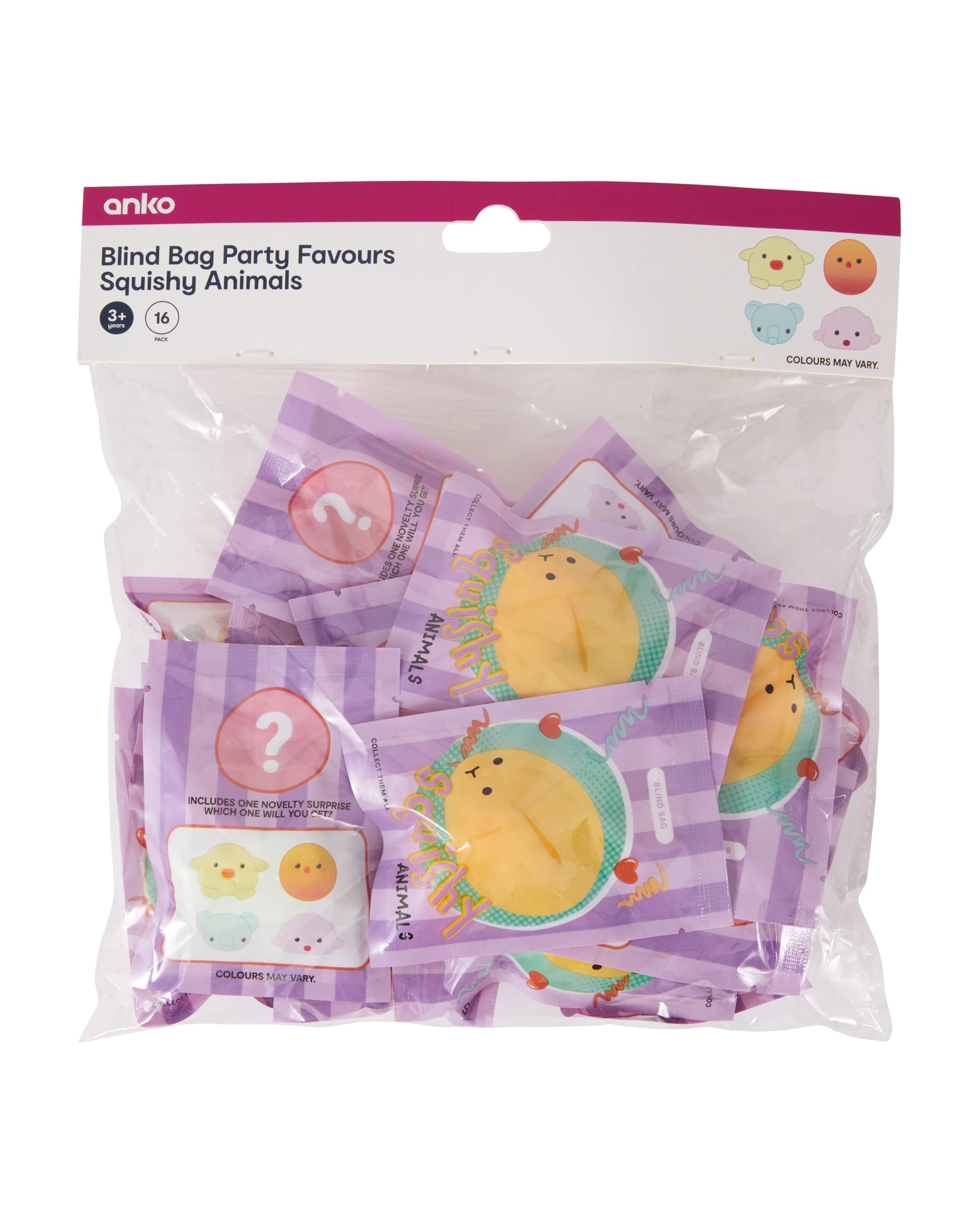 5 16 Pack Blind Bag Party Favours Squishy Animals, 5 of 5