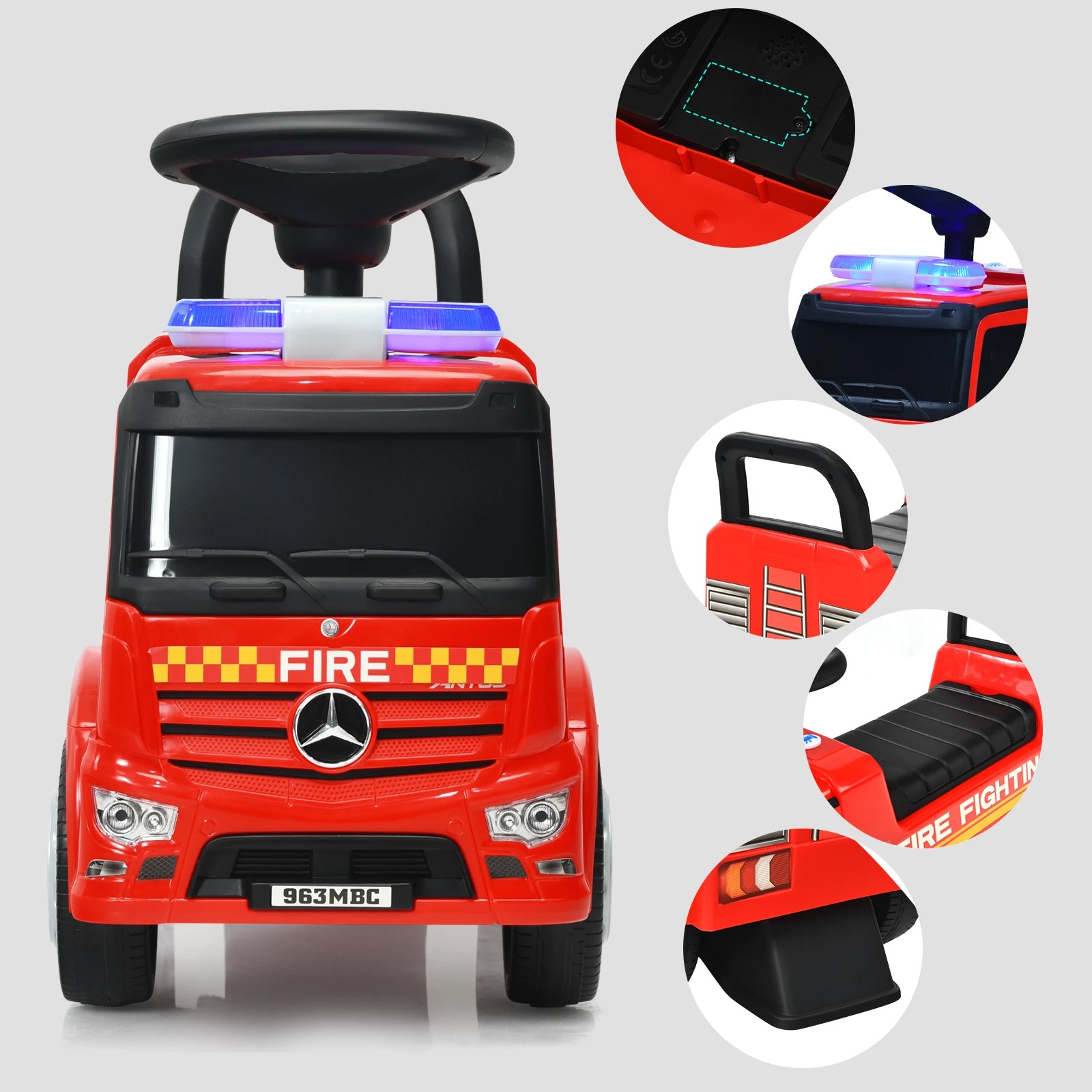 2 Costway Mercedes Benz Licensed Ride On Push Car  Scooter, 2 of 6