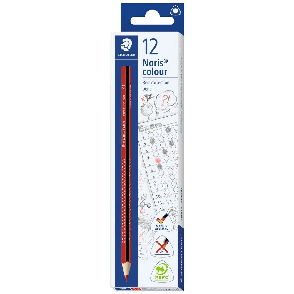 1 Staedtler Noris Triangular Correction Pencils Red 12 Pack, 1 of 5