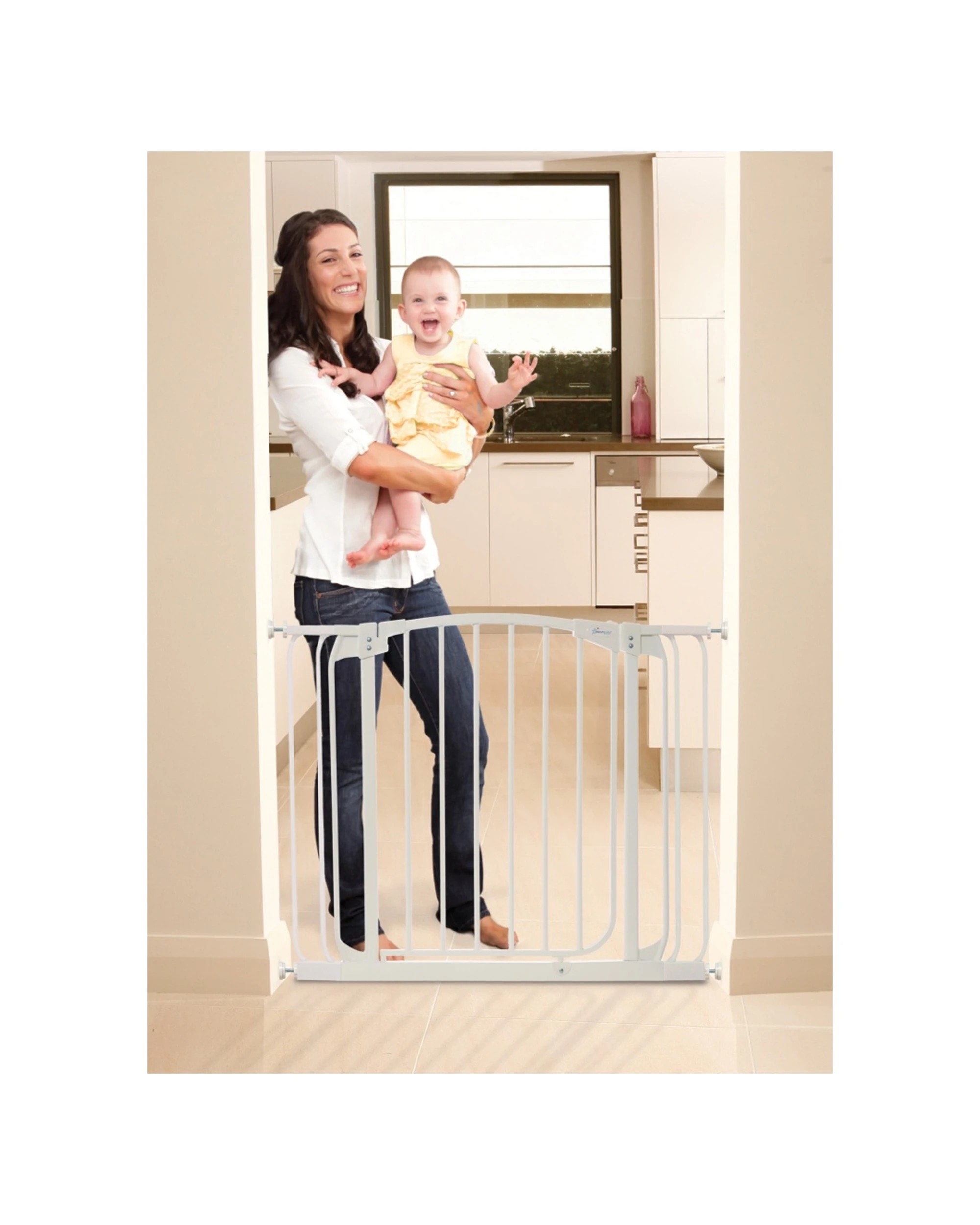 2 Dreambaby 3pc Chelsea Pressure Mounted Baby Safety Gate Extensions 9cm - White, 2 of 3