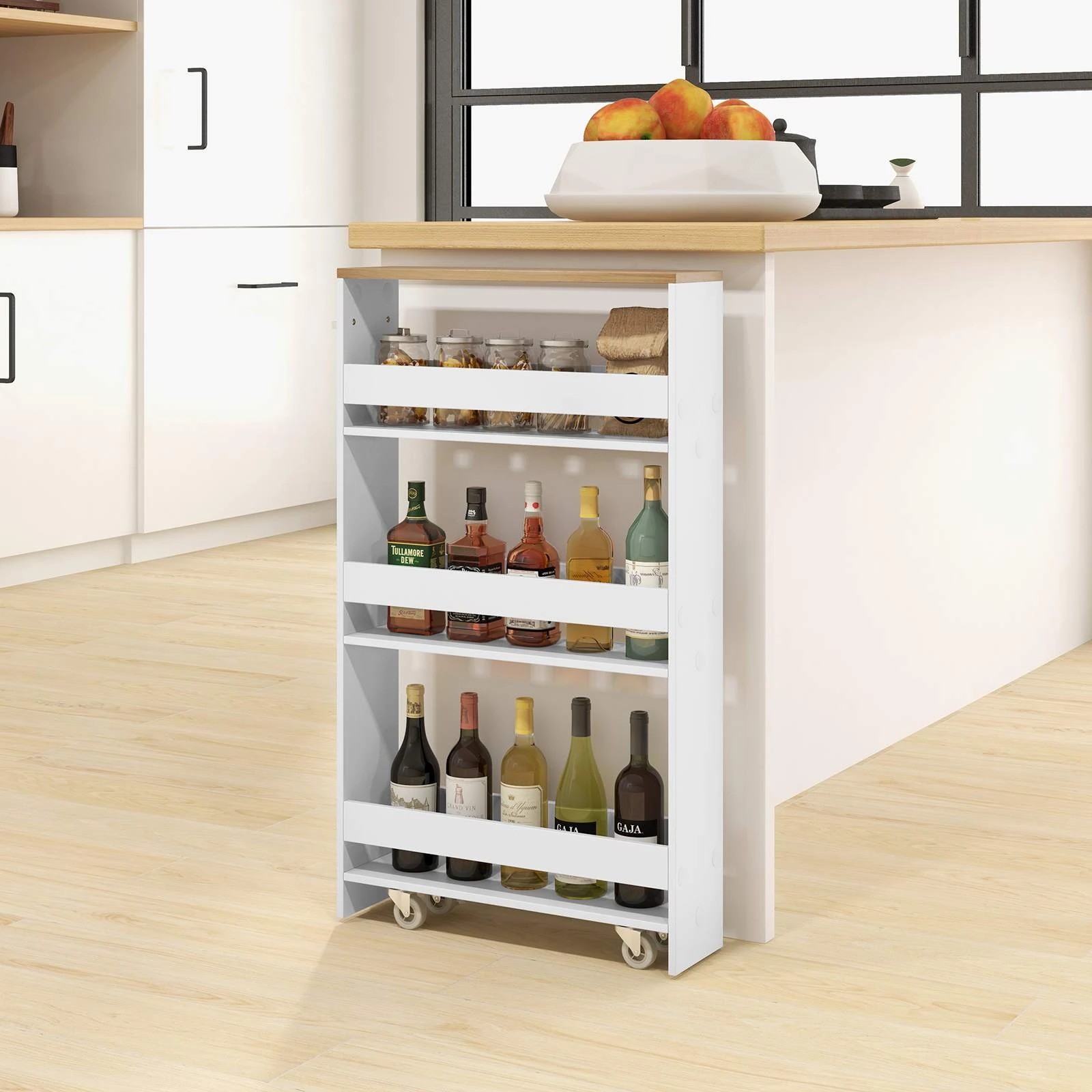 2 Costway 4-Tier Slim Storage Cart White, 2 of 5